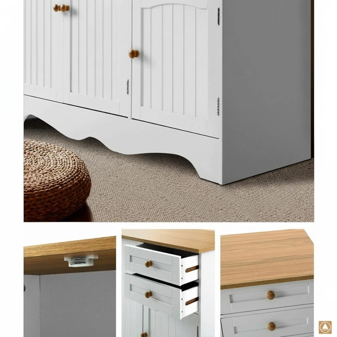 8 Artiss Buffet Sideboard 3 Doors - White, 8 of 8