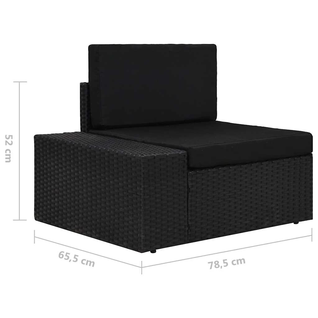 9 vidaXL Garden sofa Modular - Black, 9 of 9
