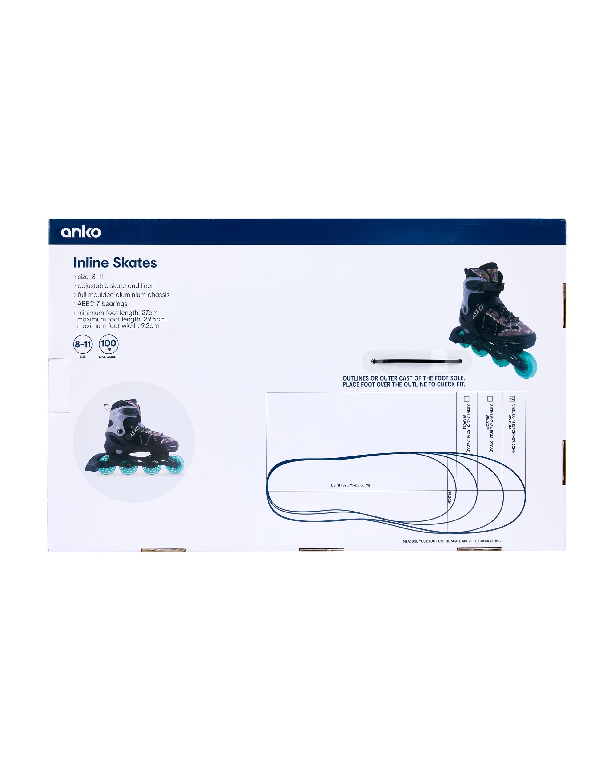 8 Inline Skates - Black, Size 8-11, 8 of 8