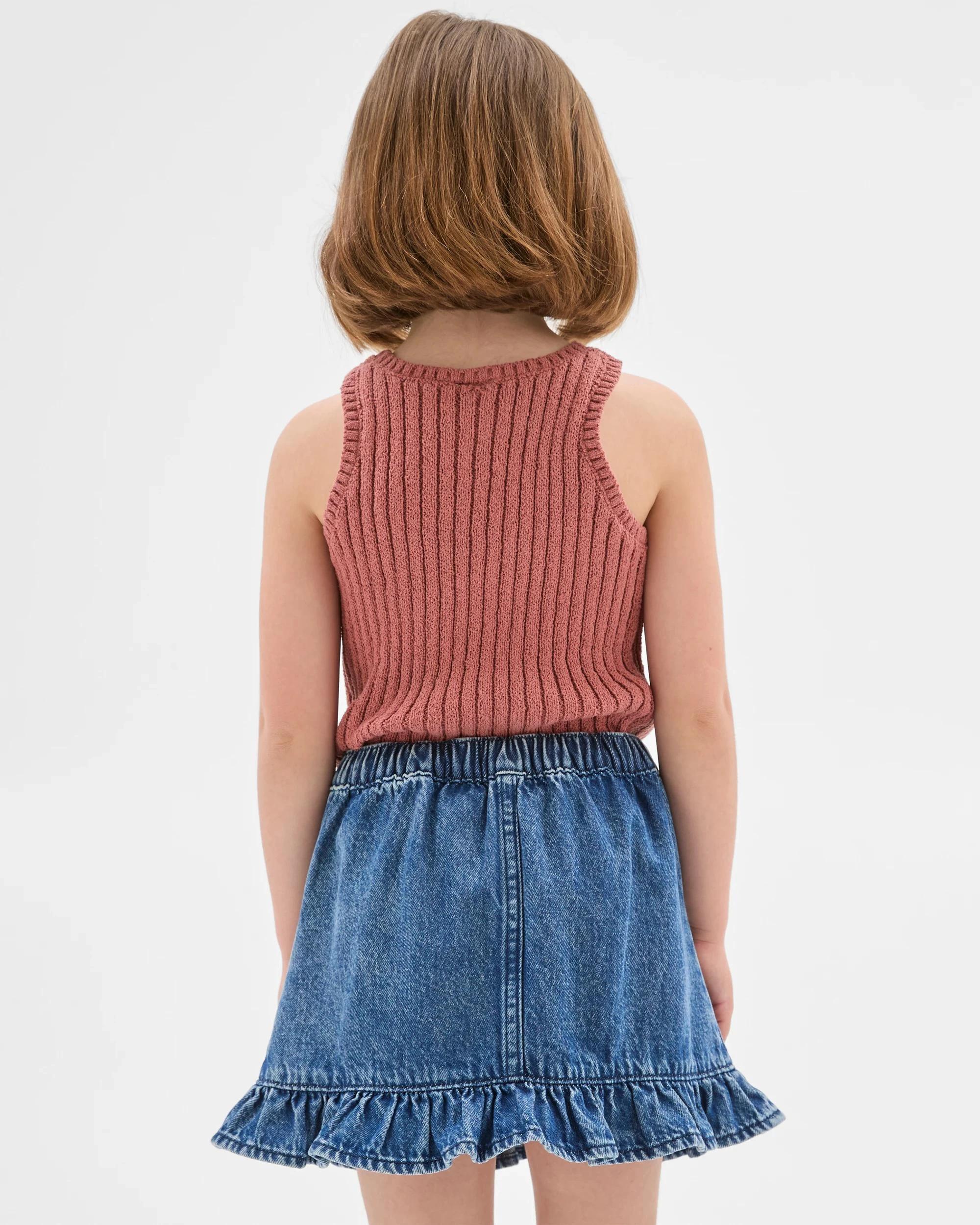 4 Target Denim Denim A-Line Fashion Skirt MID WASH, 4 of 8