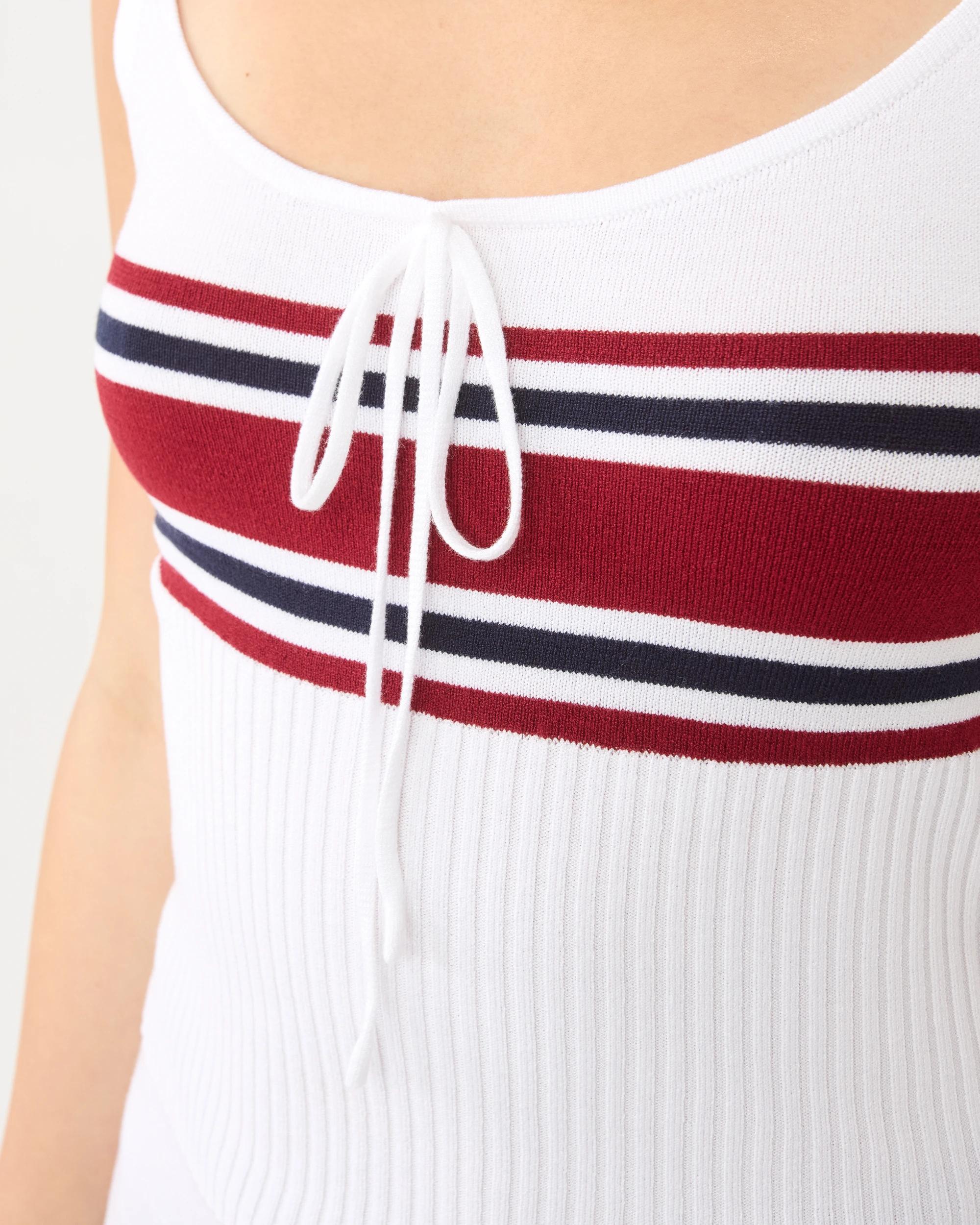 7 True Knit Stripe Cami Snw White, 7 of 8