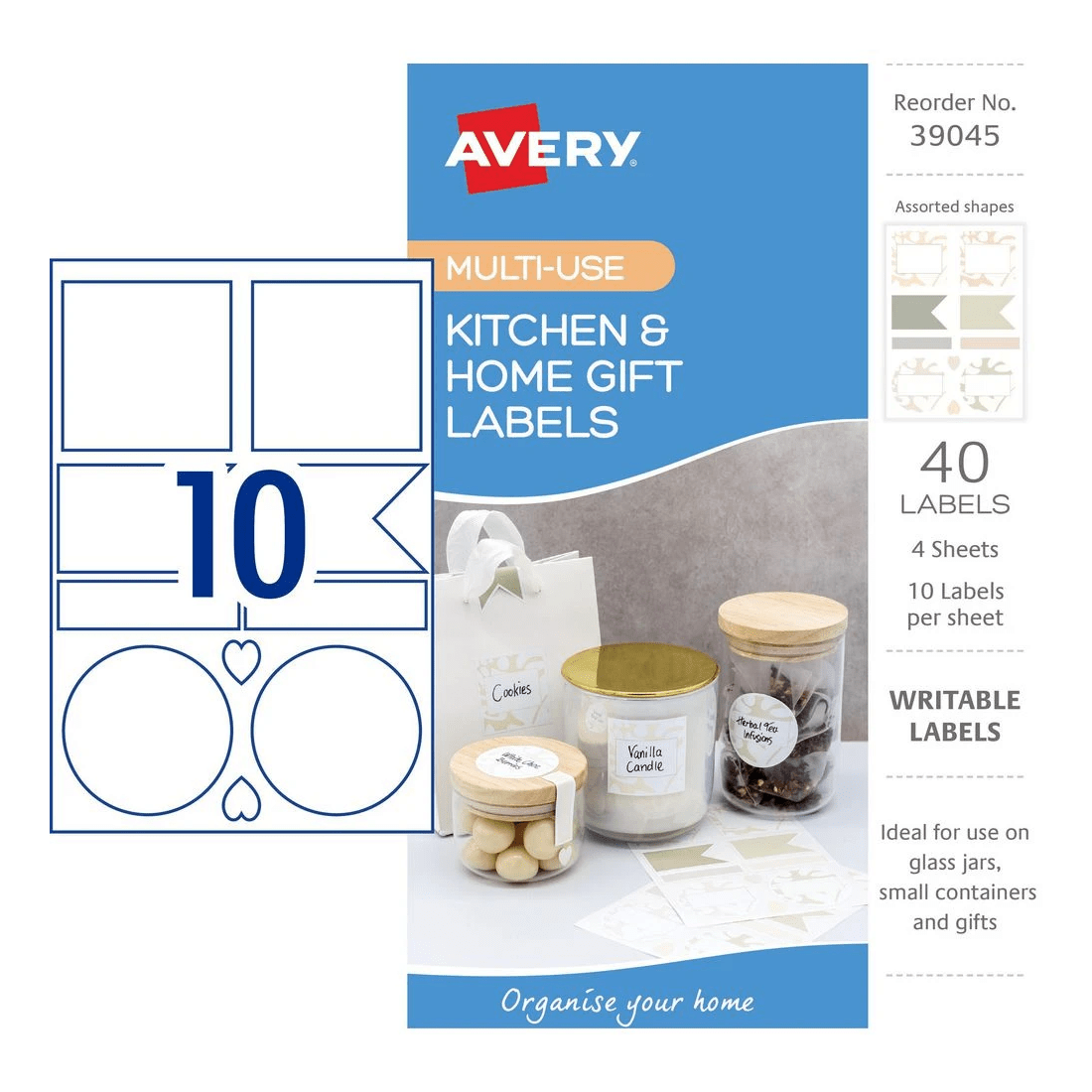2 Avery 10UP Multi Use Kitchen Labels Neutrals 4 Sheets, 2 of 5