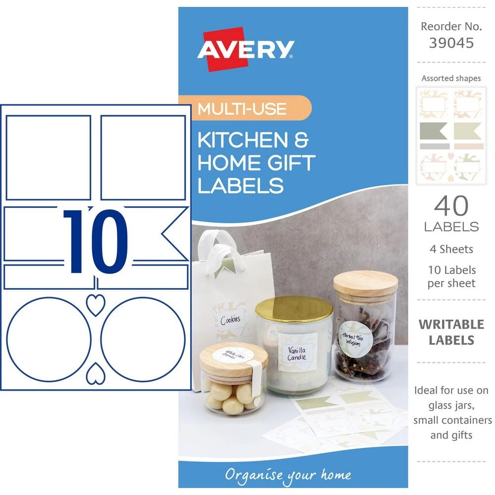 2 Avery 10UP Multi Use Kitchen Labels Neutrals 4 Sheets, 2 of 5
