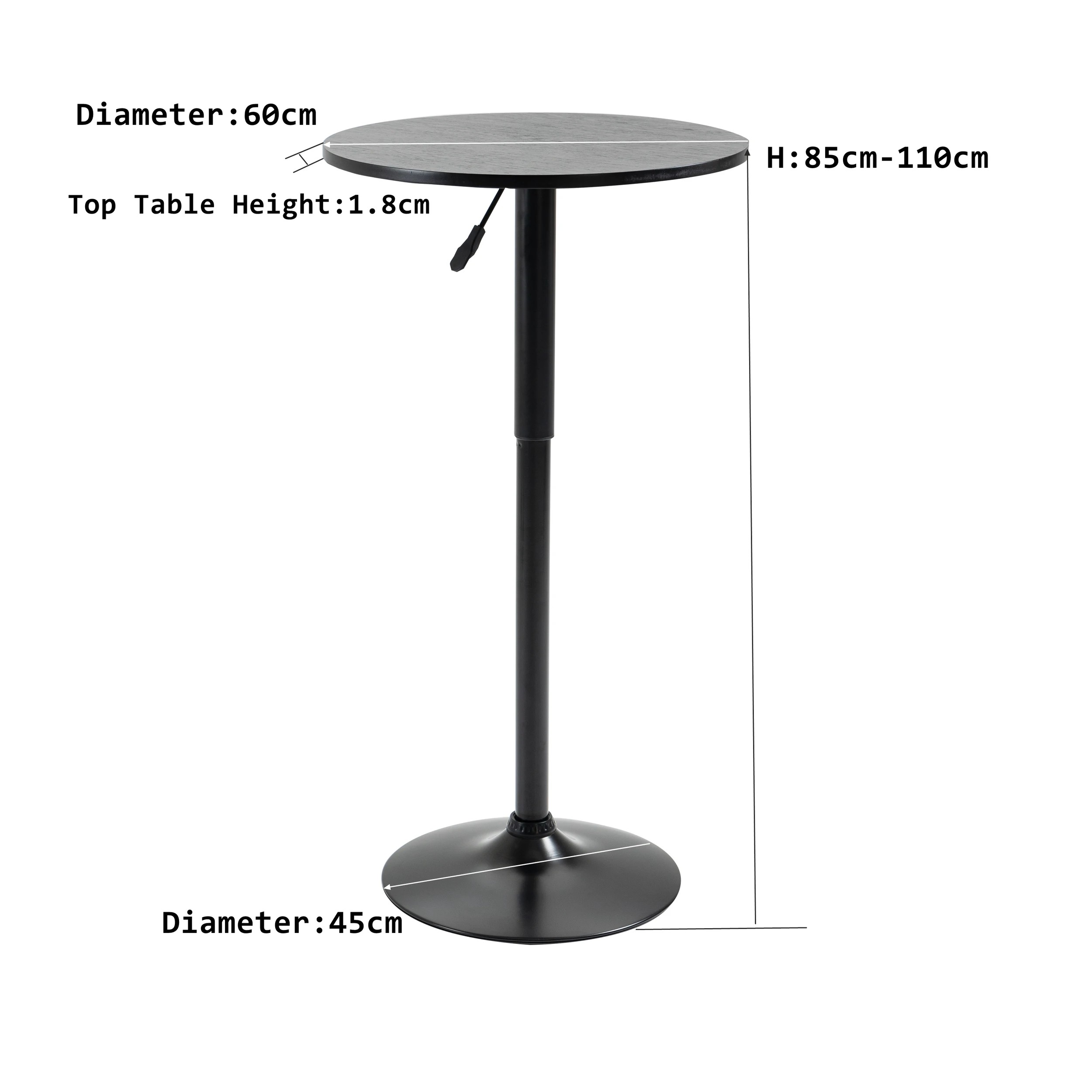 10 IHOMDEC Walnut Wood Round Bar Table - Black - Black, 10 of 10