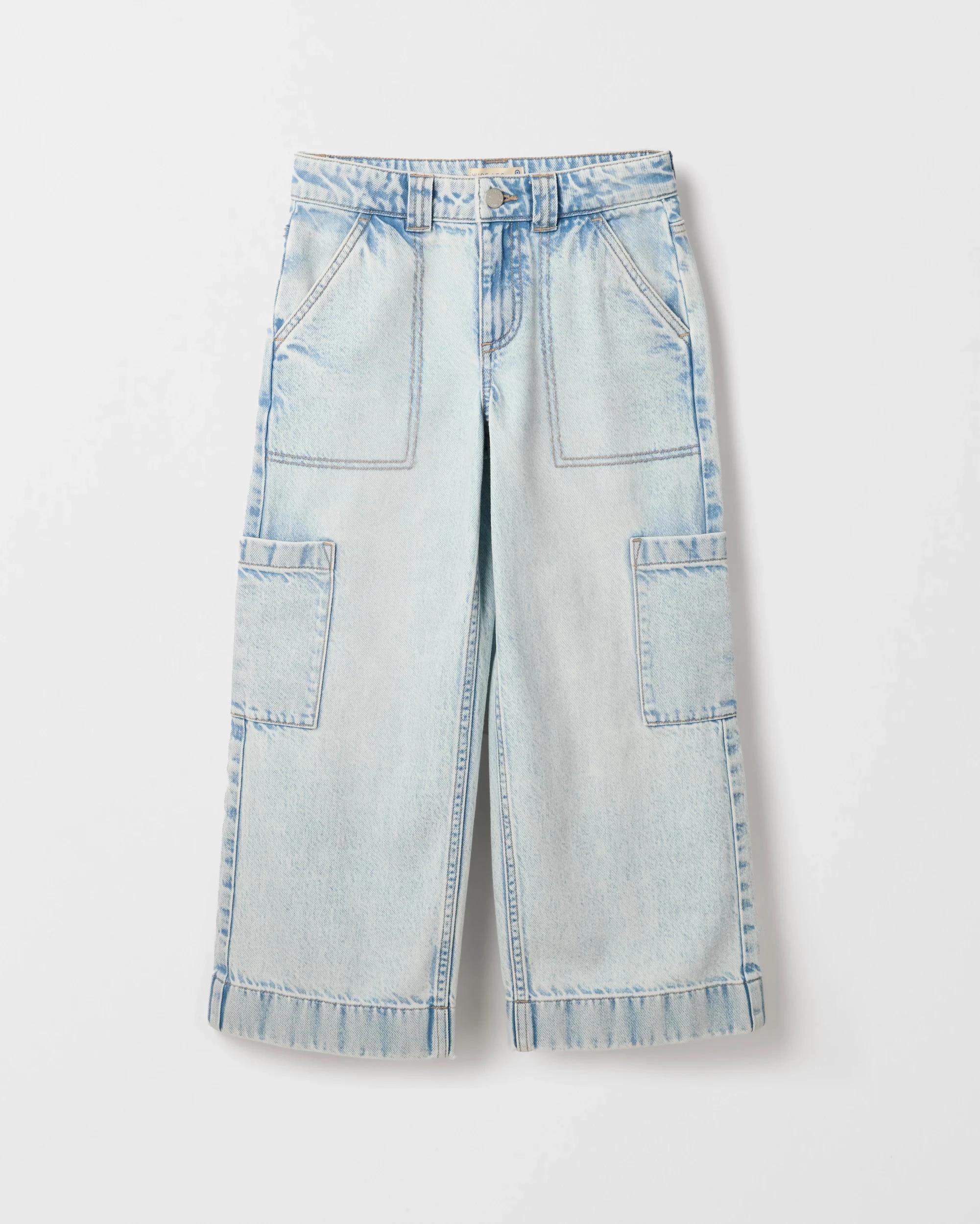 6 Target Denim Denim Cargo Wide Leg Jeans LIGHT WASH, 6 of 7