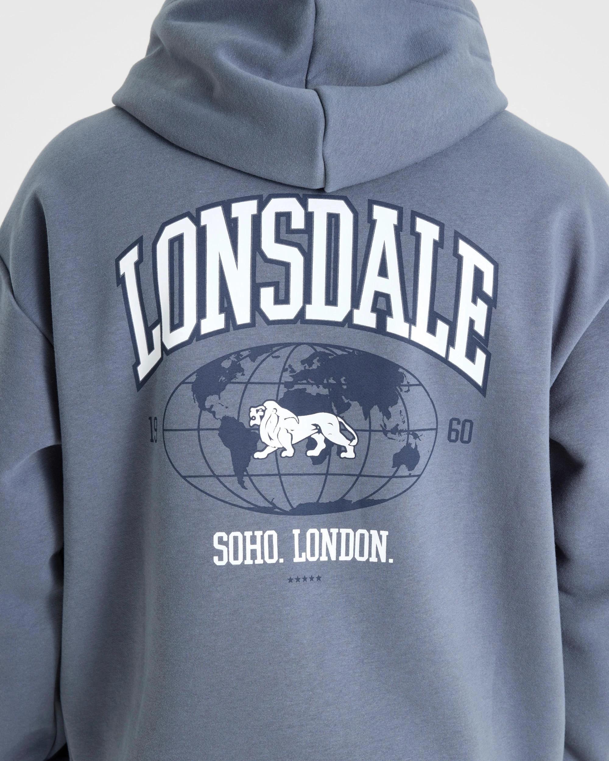4 Lonsdale London Relaxed Sport Hoodie BLUE, 4 of 5