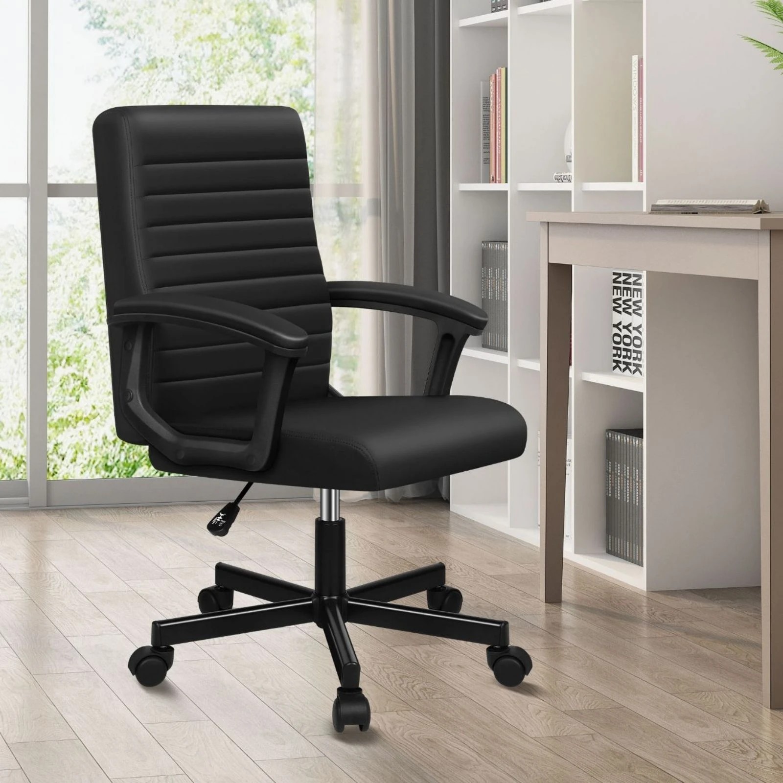 7 Alfordson Office Chair Executive Computer Seat Work Gaming Mid Back - Black, 7 of 9