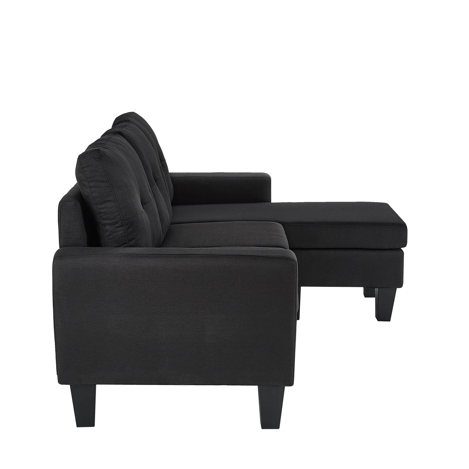 4 Foret 3 Seater Sofa Modular Corner Lounge Couch Modern Ottoman Fabric Black, 4 of 9