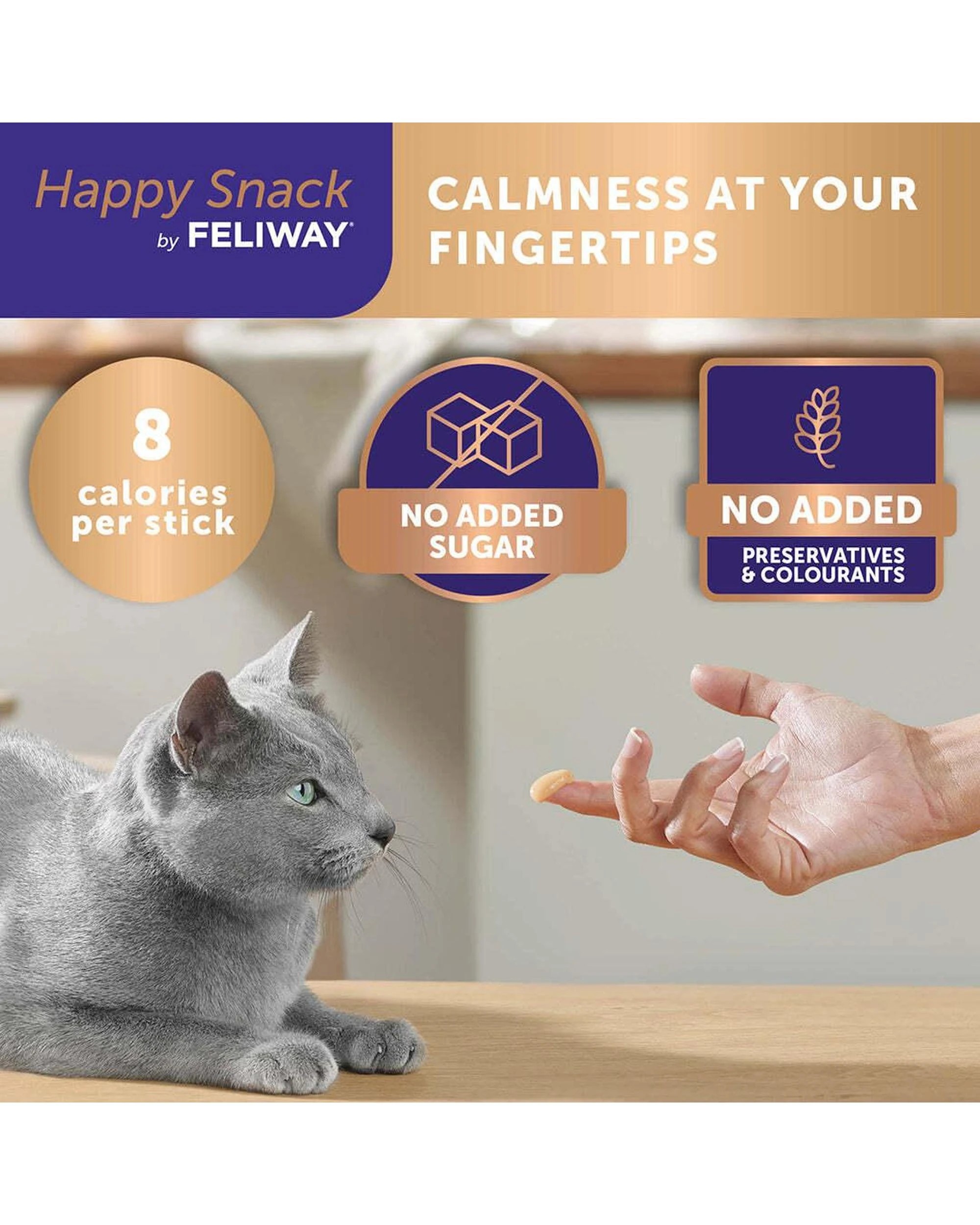 5 Feliway Happy Snack Tasty Calming Treats for Cat Chicken 6 x 15g, 5 of 8