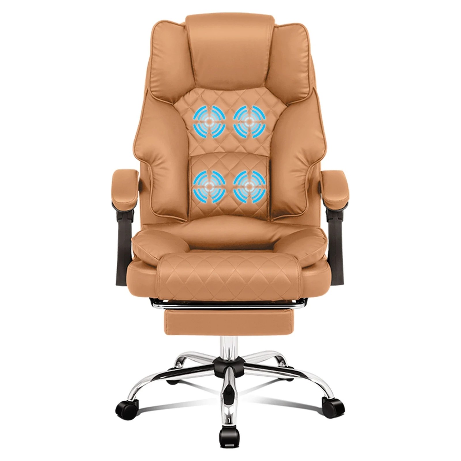 3 Alfordson Massage Office Chair Executive Recliner Gaming Computer Seat Leather - Brown, 3 of 10
