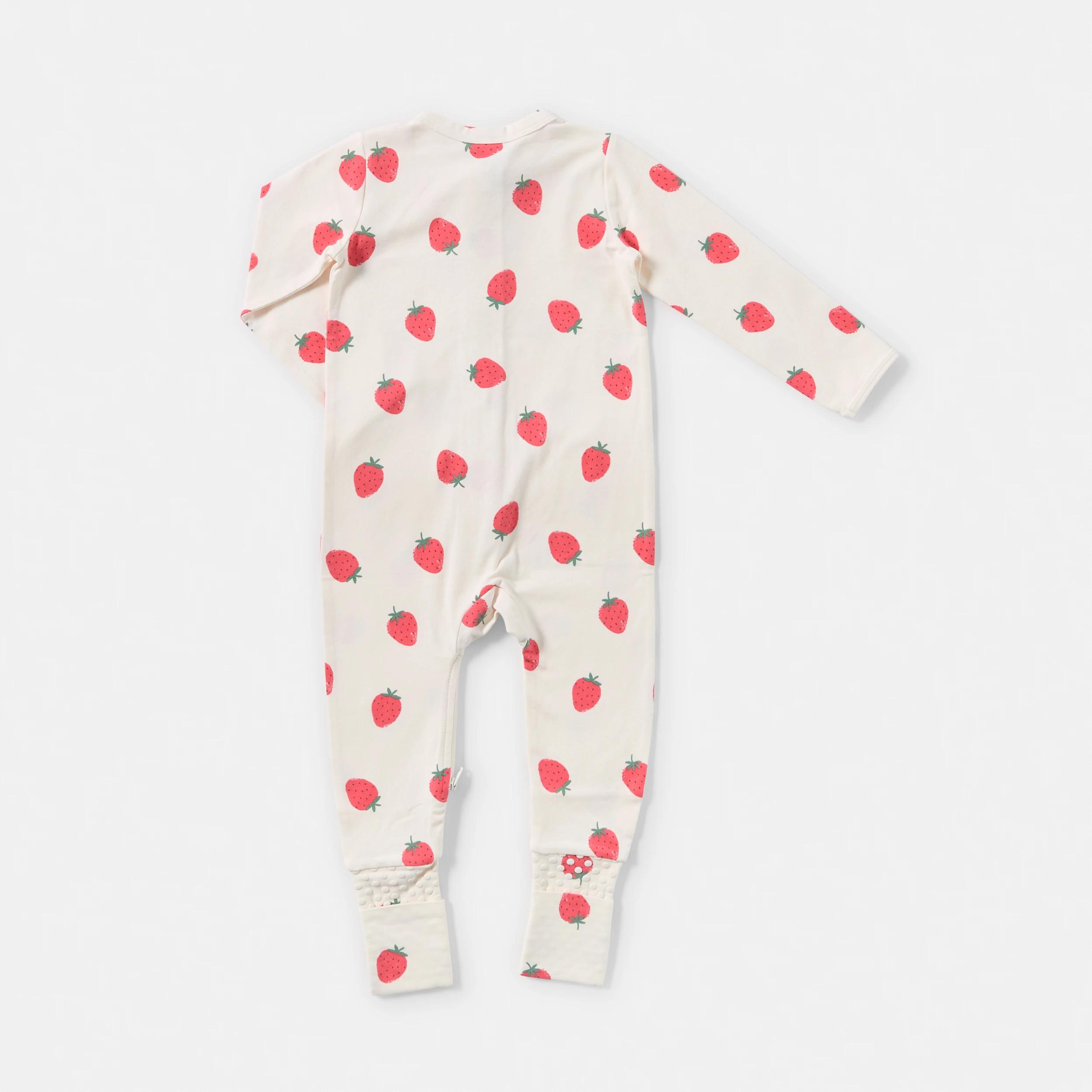 2 Turn Cuff Coverall CREAM STRAWBERRY, 2 of 3