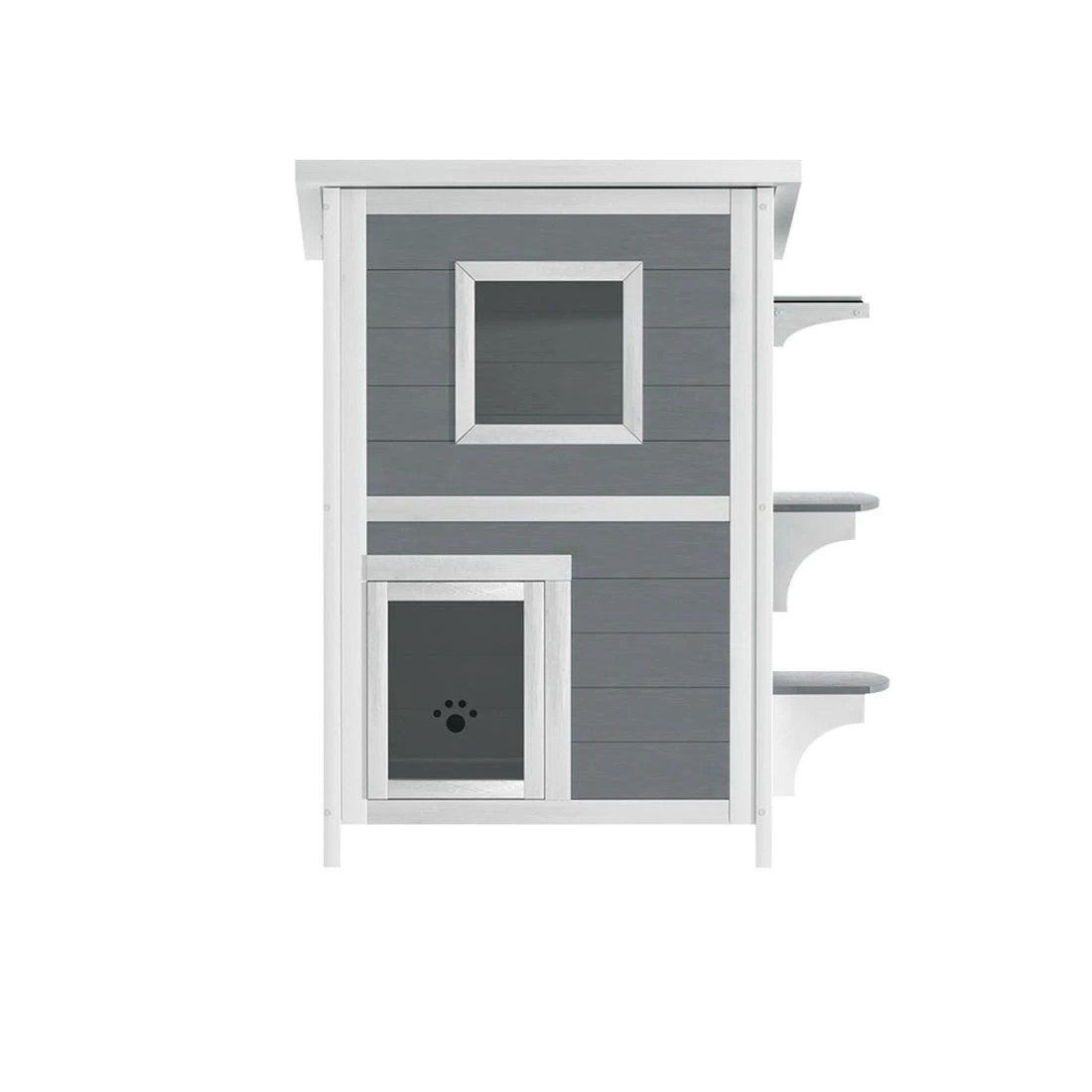 3 i.Pet Cat House Outdoor Shelter 56cm x 52cm x 82cm Rabbit Hutch Wooden Condo Small Dog - Multi, 3 of 6