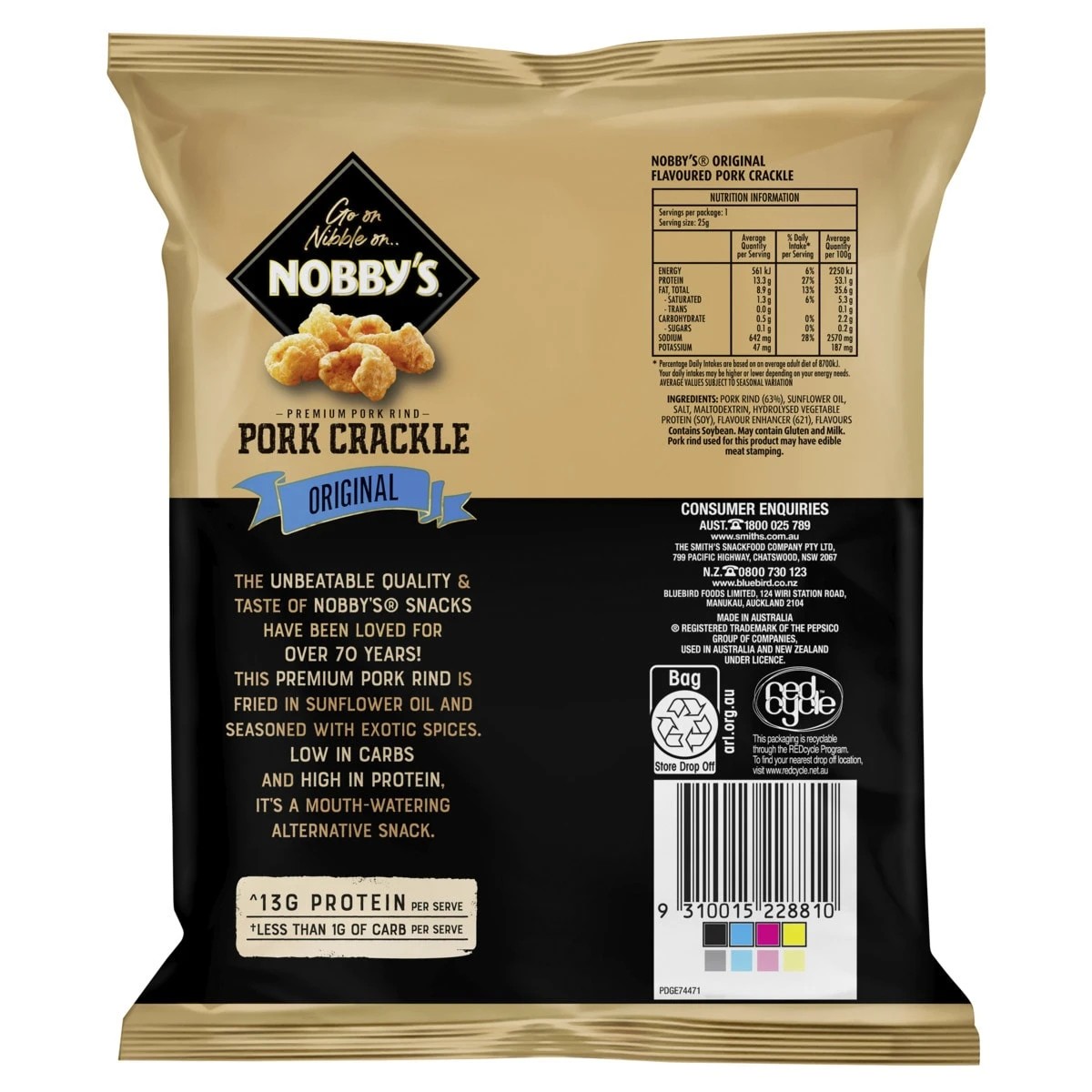 3 Nobby's Pork Crackle Original 25g, 3 of 3