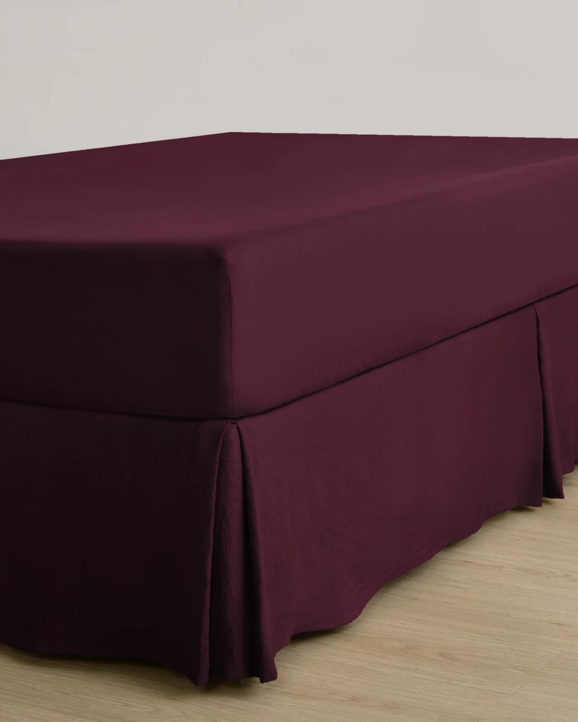 1 Dreamaker Superfine Washed Microfibre Pleated Valance - Super King Bed - Cherry, 1 of 7