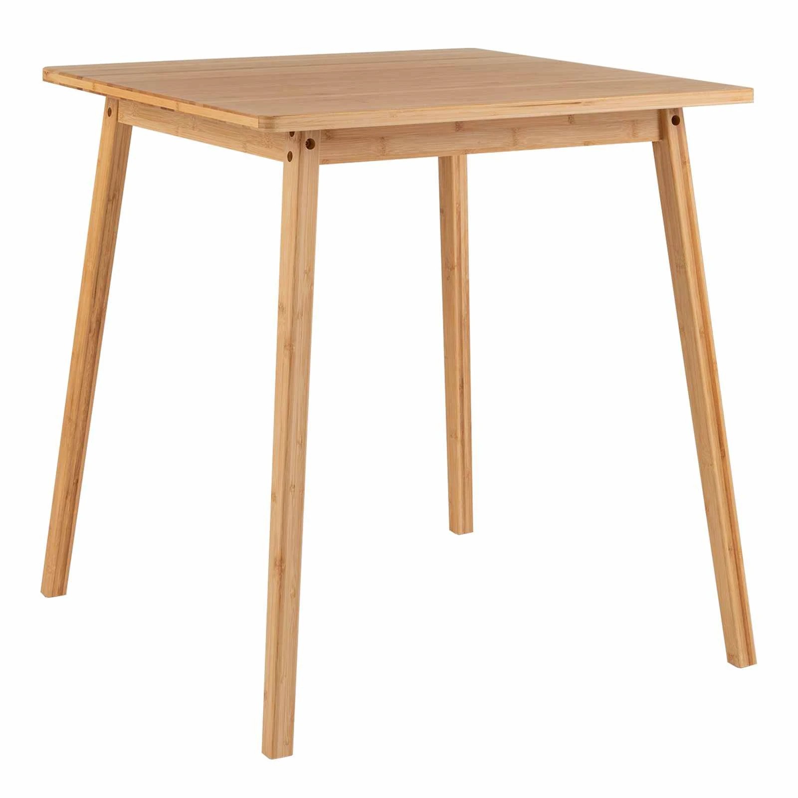 1 Costway Square Bamboo Dining Table 70cm Solid Wood Writing Desk Kitchen Breakfast, 1 of 4