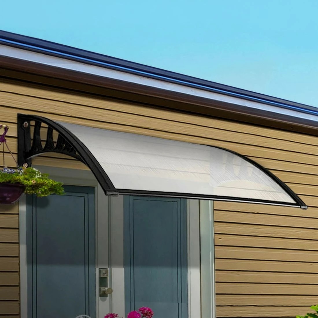 9 Instahut Window Door Awning 1mx3m - Clear, 9 of 9