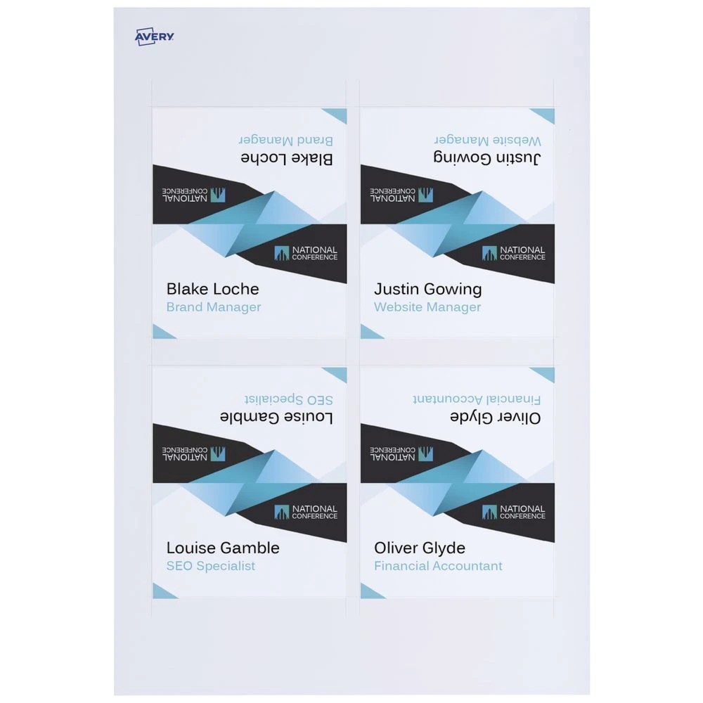 4 Avery Folded Place Cards 85 x 50mm 40 Pack, 4 of 6