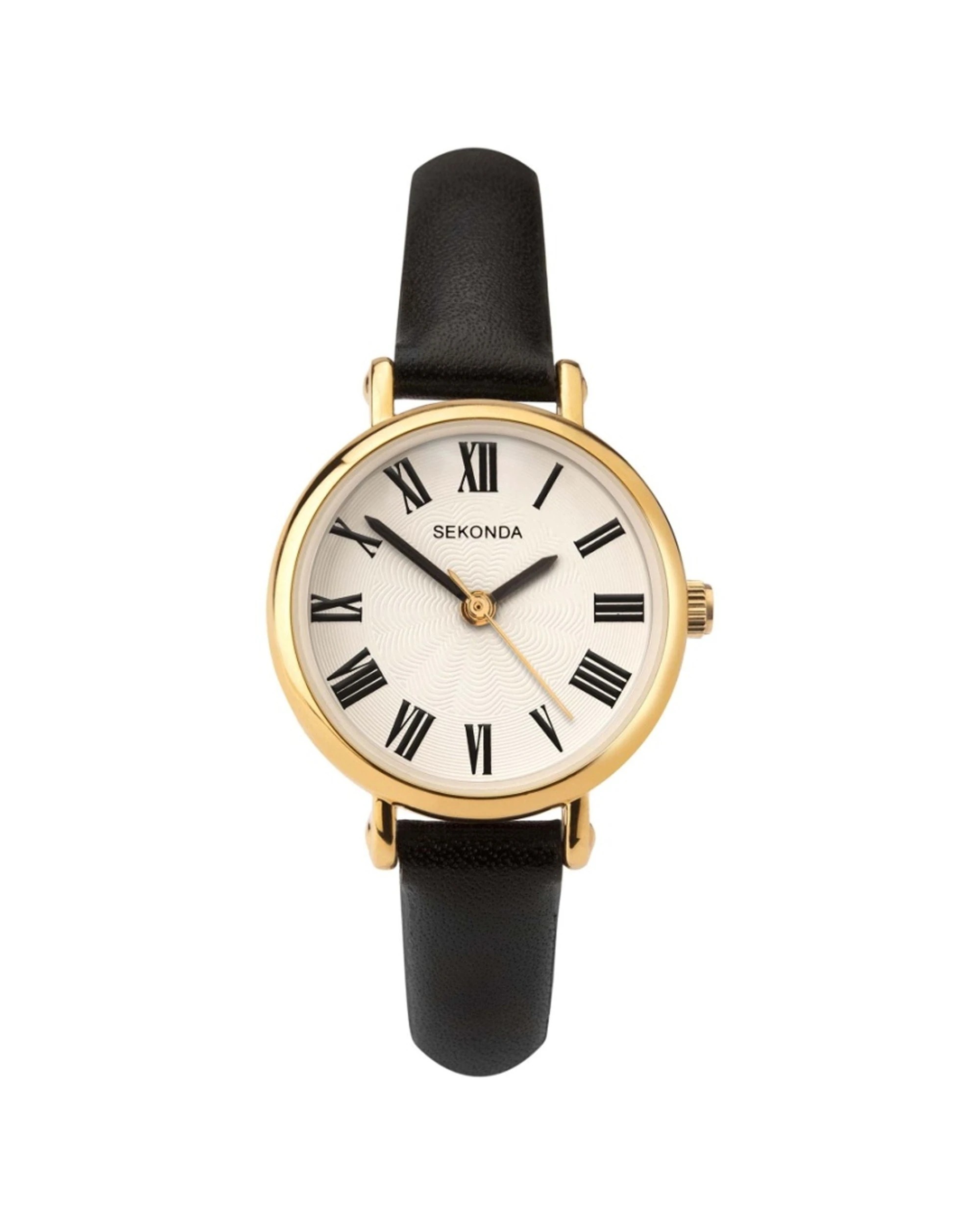 1 Sekonda Women's Watch Black Leather Band 27mm Case 5 ATM Water Resistant, 1 of 1