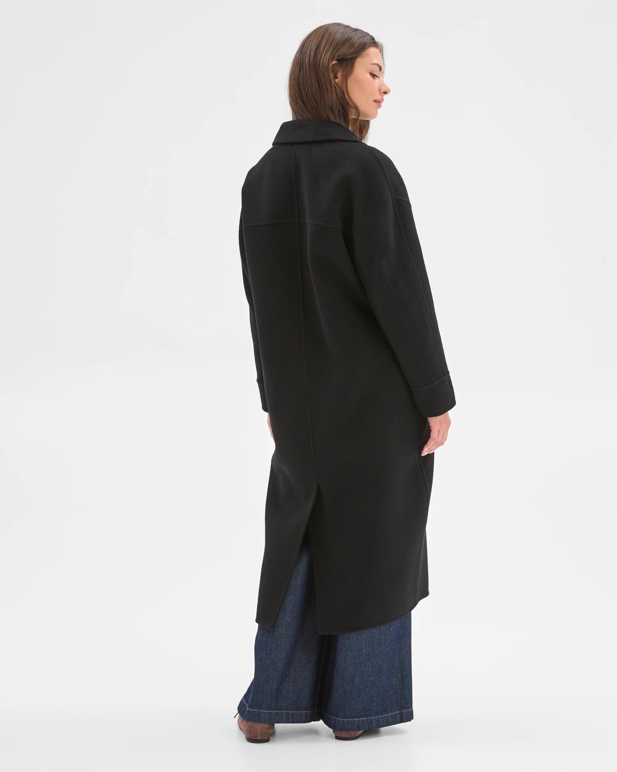 8 Target Petites Petites Wool Cocoon Coat BLACK, 8 of 8