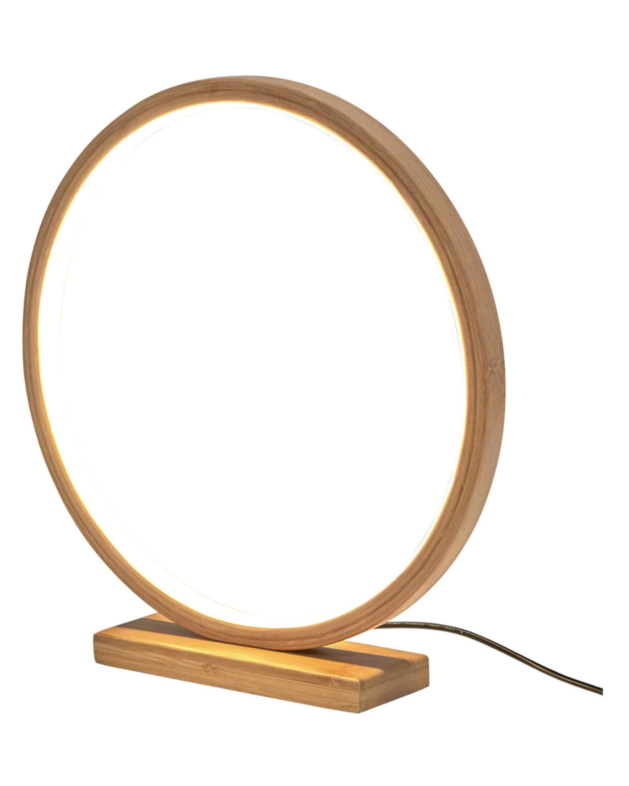 5 BR Home Bamboo LED Ring Lamp with Modern Scandi Minimalist Design, 5 of 5