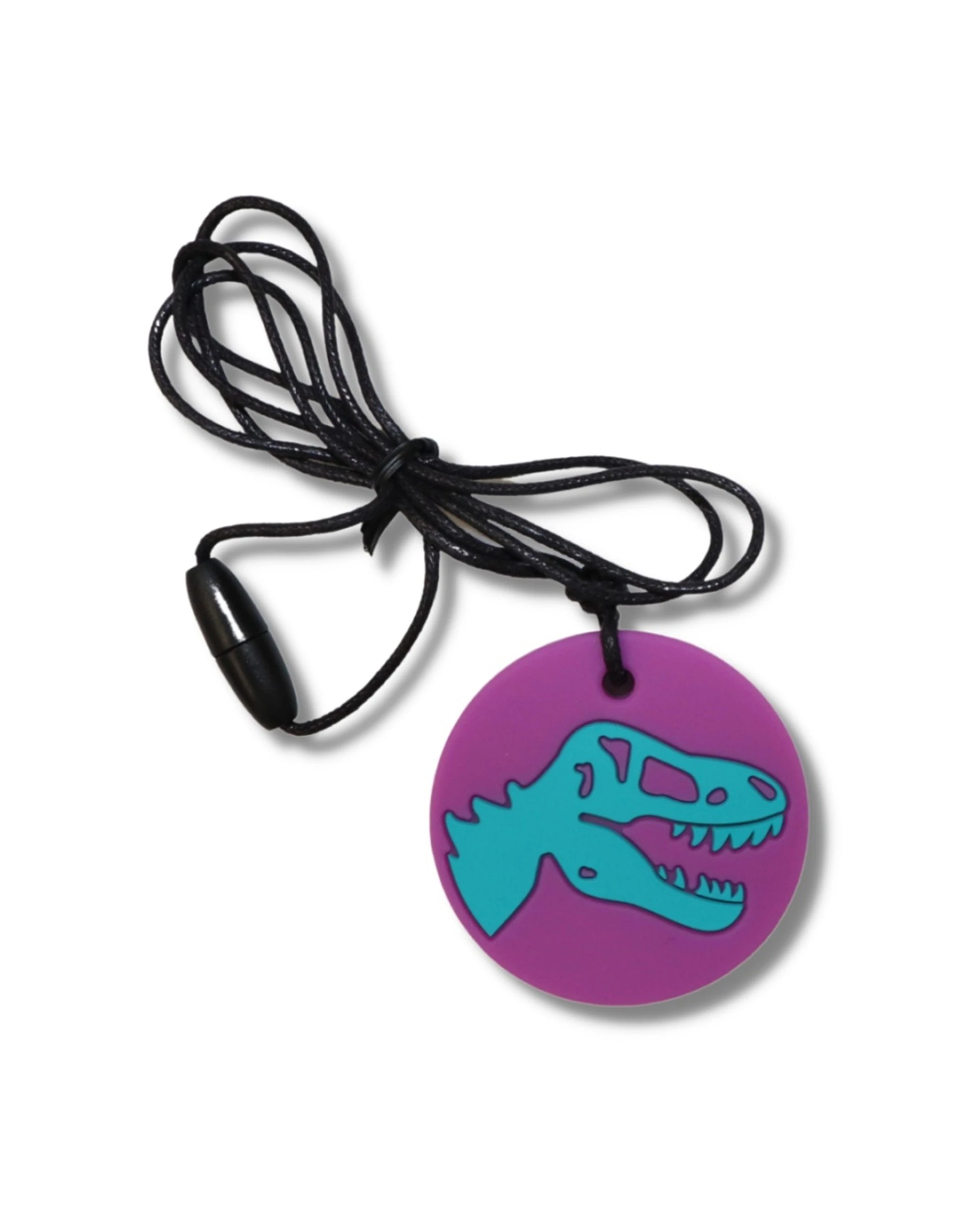 1 Jellystone Designs Kids Dino Sensory Pendant Medium Chew Necklace - Purple, 1 of 2
