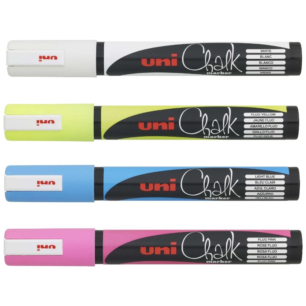 2 Uni Liquid Chalk Marker Bullet Assorted 4 Pack, 2 of 2