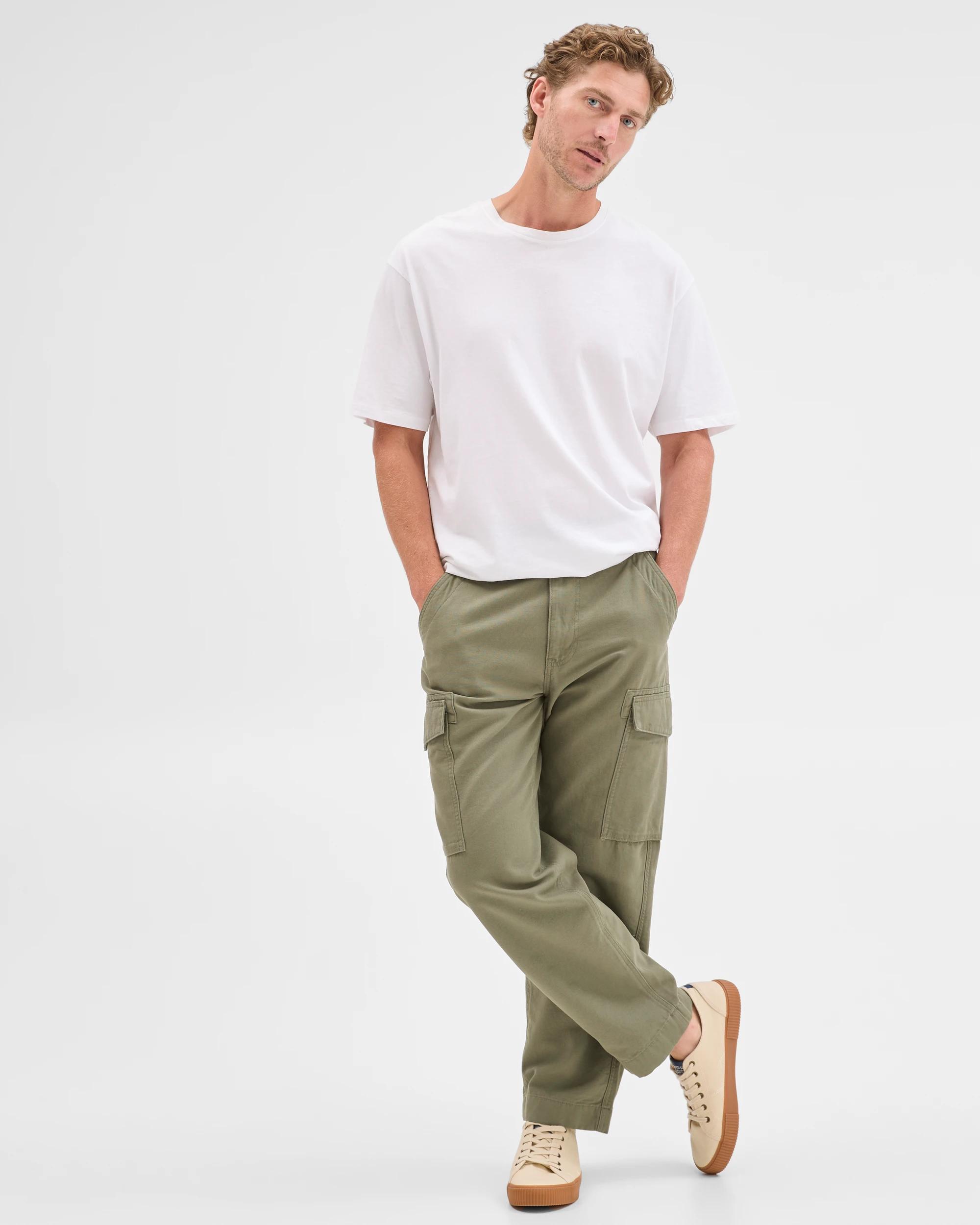 4 Target Man Australian Cotton Regular Fit Cargo Pants ARMY KHAKI, 4 of 7