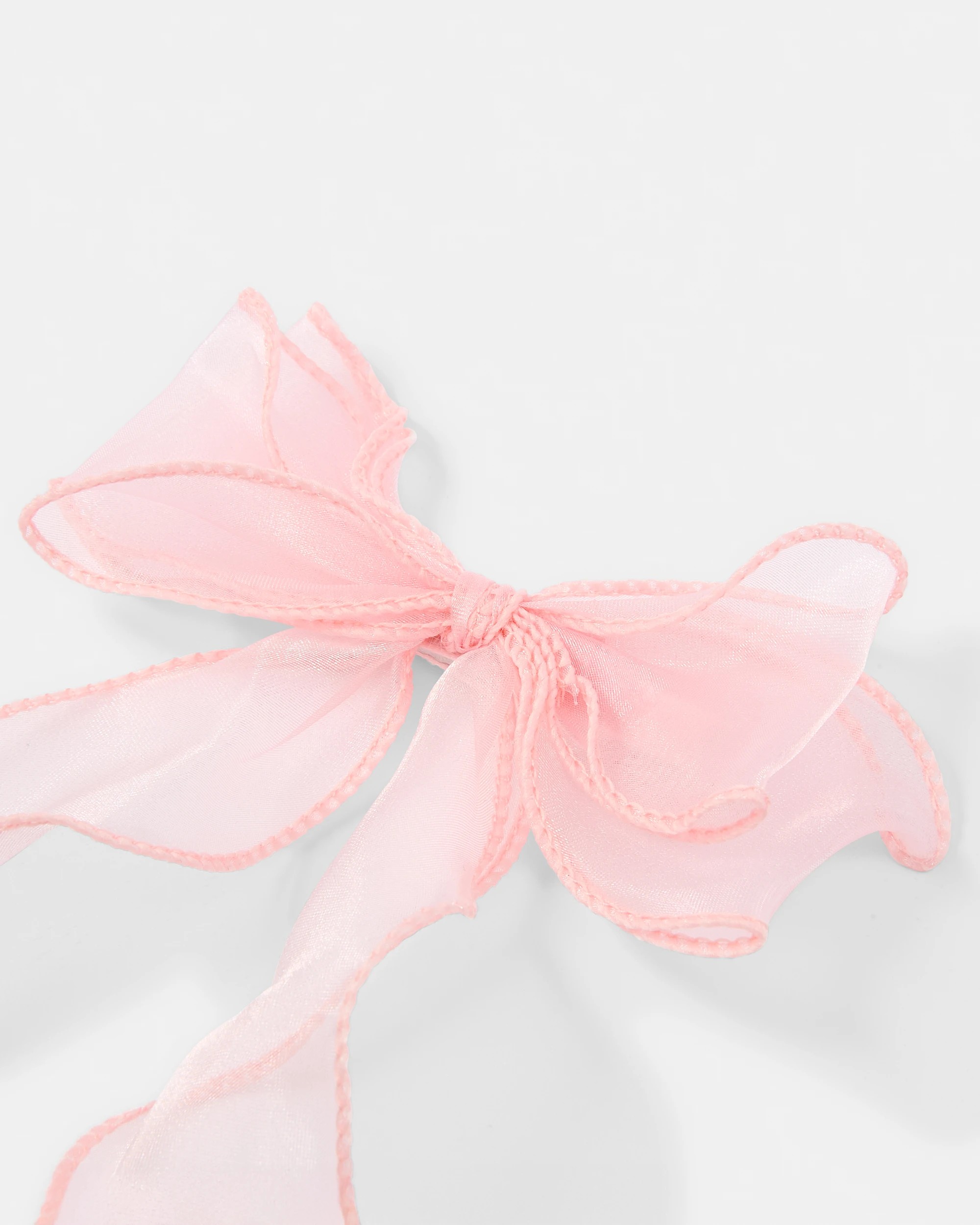 3 Pink Organza Bow Hair Clip, 3 of 4