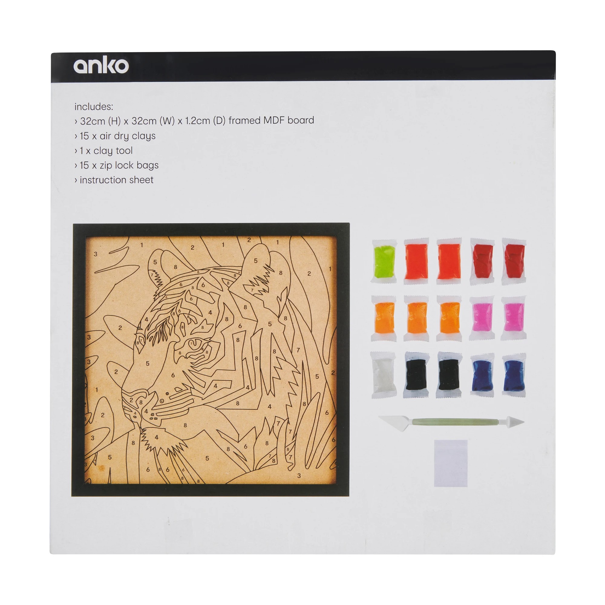 3 Clay by Numbers Sensory Art Kit - Tiger, 3 of 3