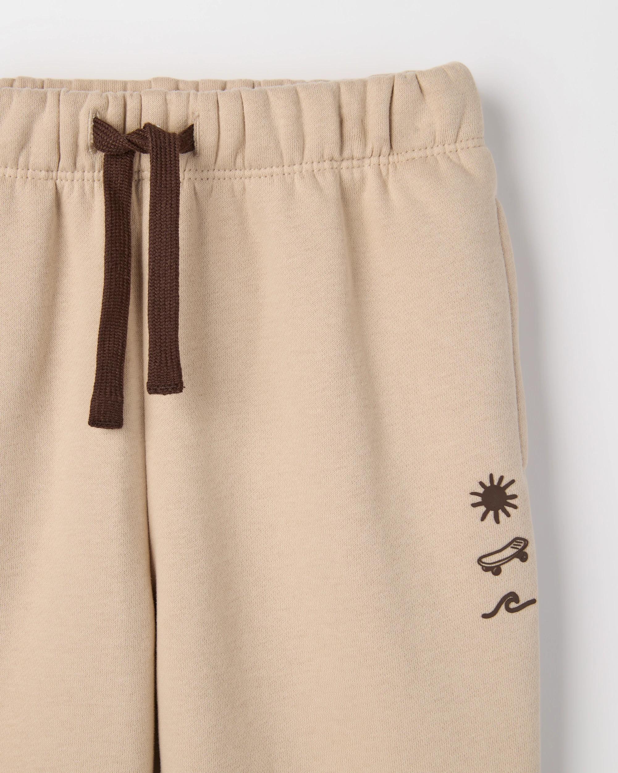 2 Target Kids Australian Cotton Blend Splice Sporty Trackpants LIGHT MOCHA/BROWN, 2 of 2