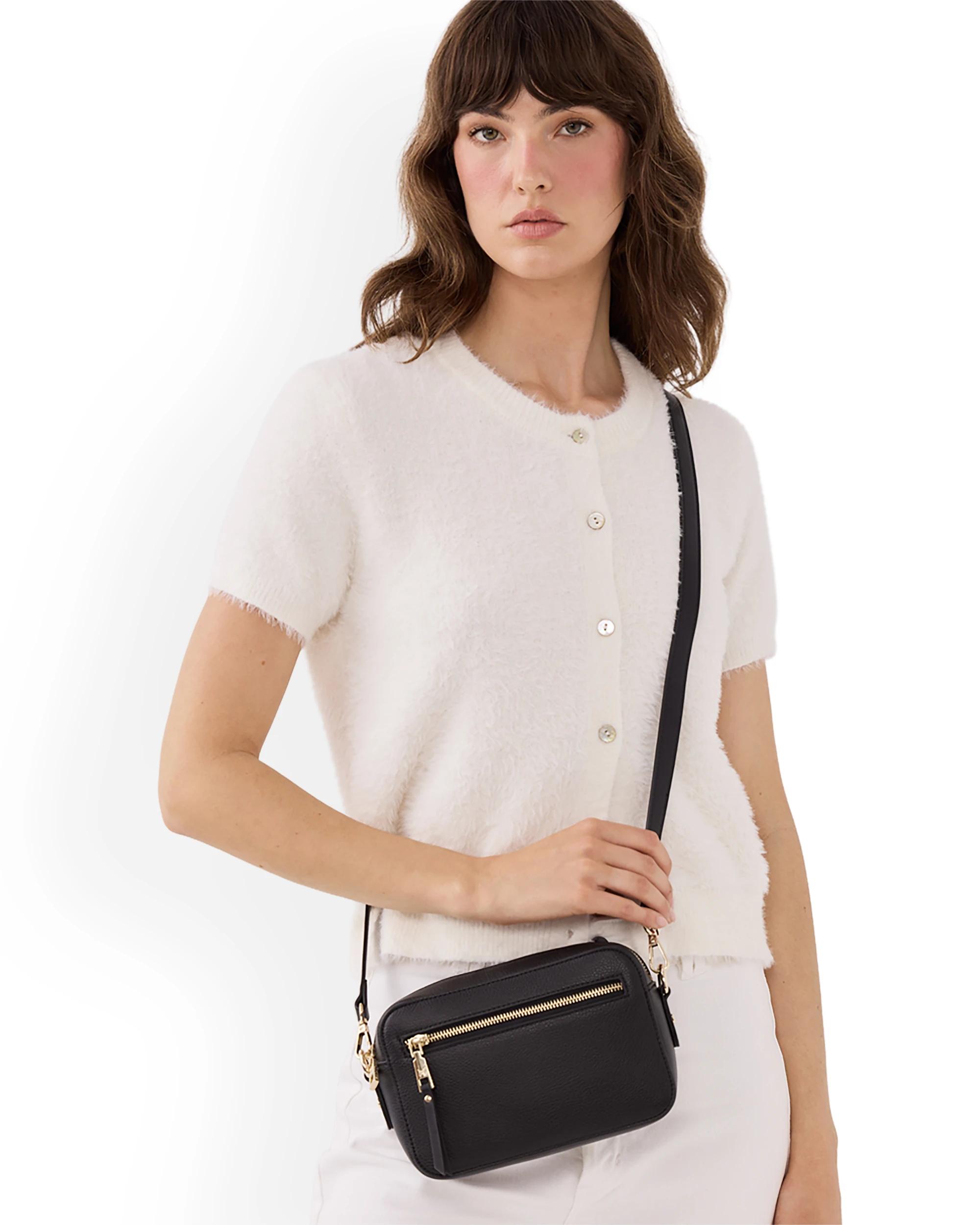 2 Madison Accessories Nina Zip Front Camera Crossbody Bag BLACK, 2 of 6
