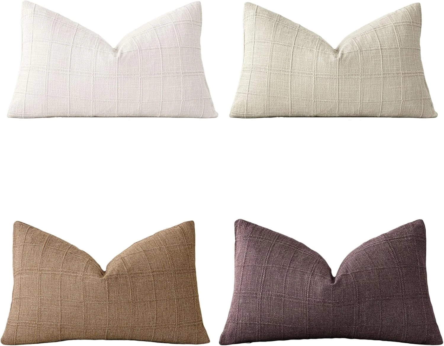 4 Gioia Casa 4-Pack Linen Look Cushion Covers 30cm x 50cm - Earthy Neutrals, 4 of 4