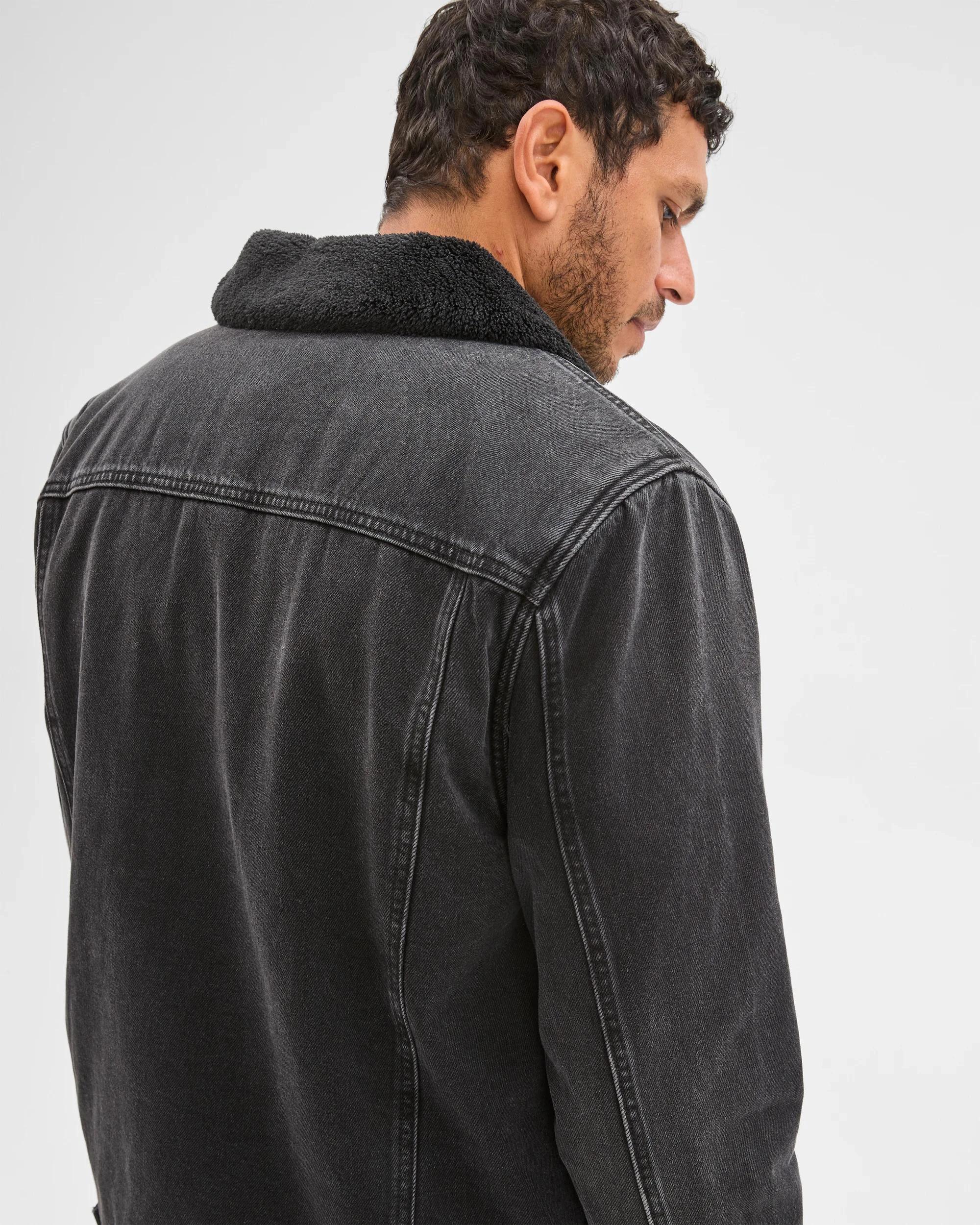 5 Target Denim Denim Sherpa Jacket BLACK, 5 of 6