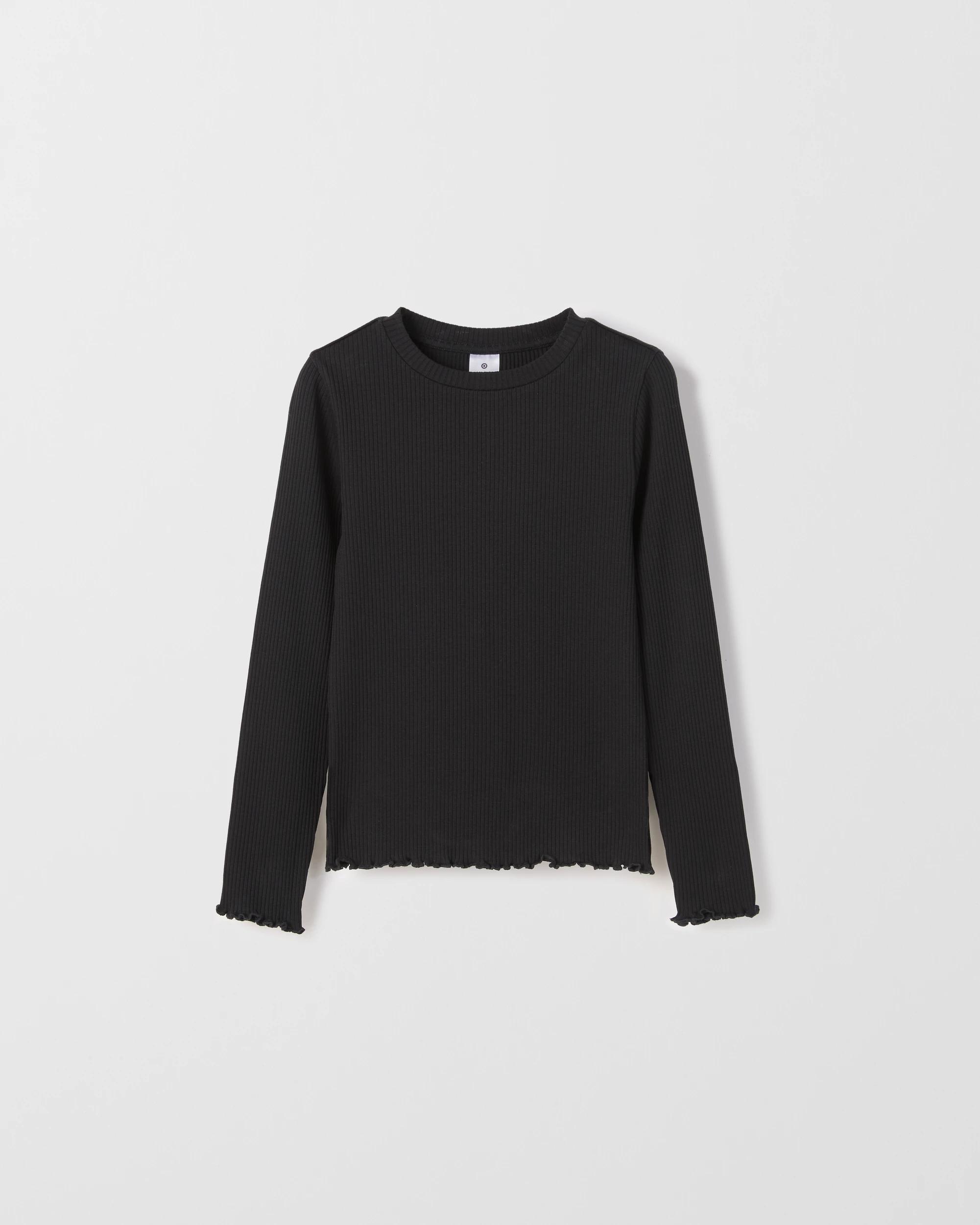 1 Target Kids Australian Cotton Long Sleeve Rib T-Shirt BLACK, 1 of 1