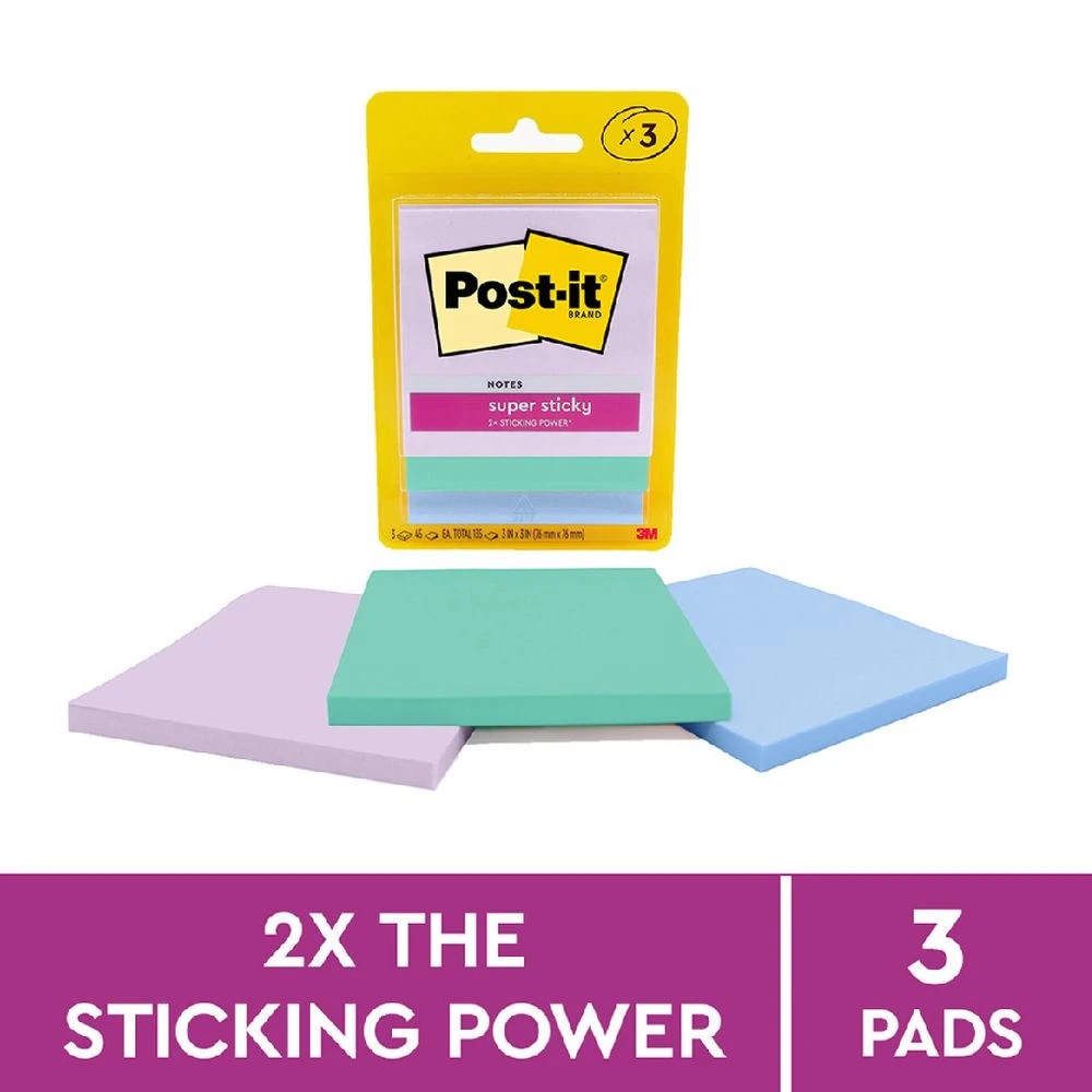 2 Post-it Super Sticky Notes 76 x 76 mm Blue Hour 3 Pack, 2 of 6