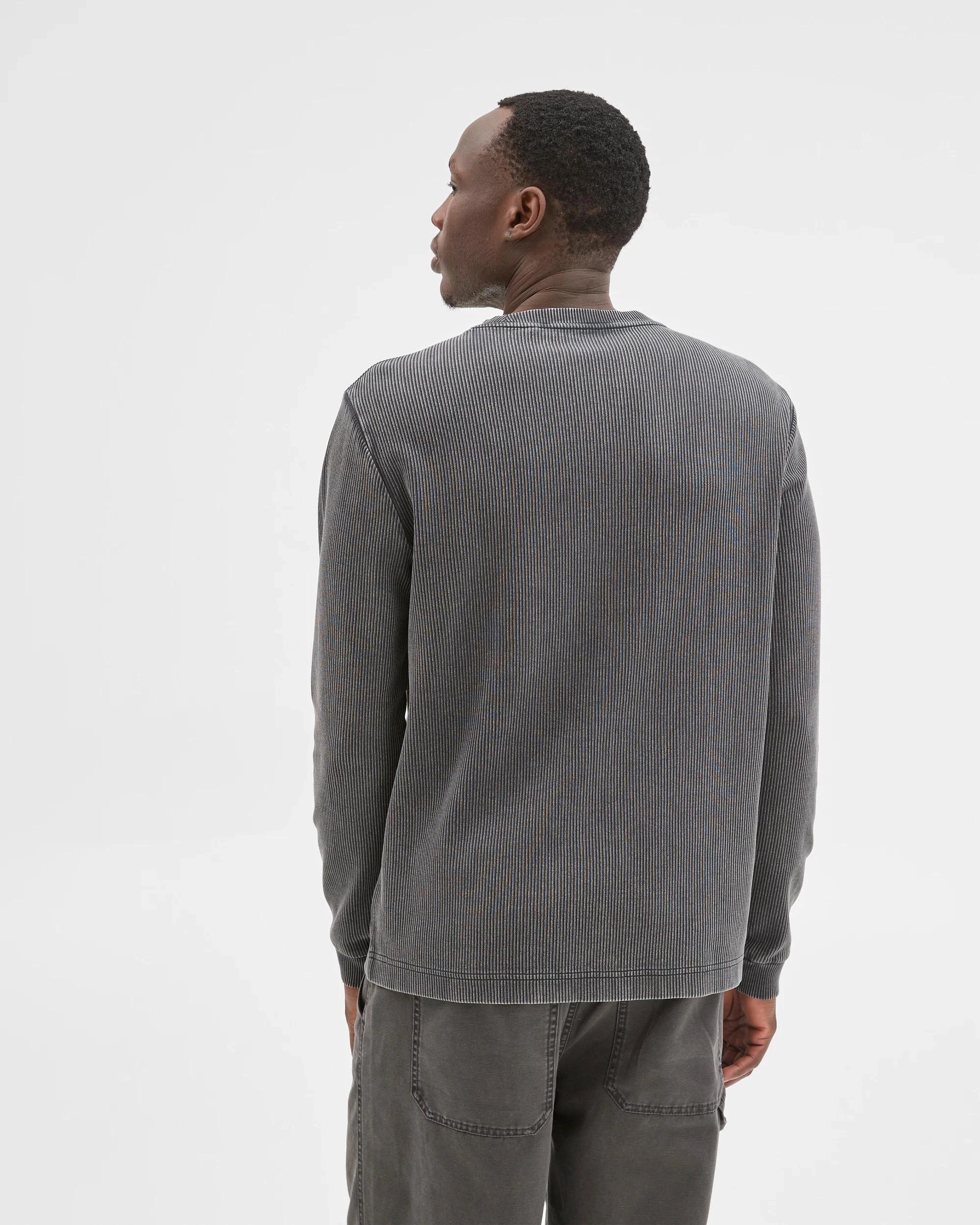 6 Commons Australian Cotton Relaxed Heavyweight Textured T-Shirt ACID BLACK, 6 of 6