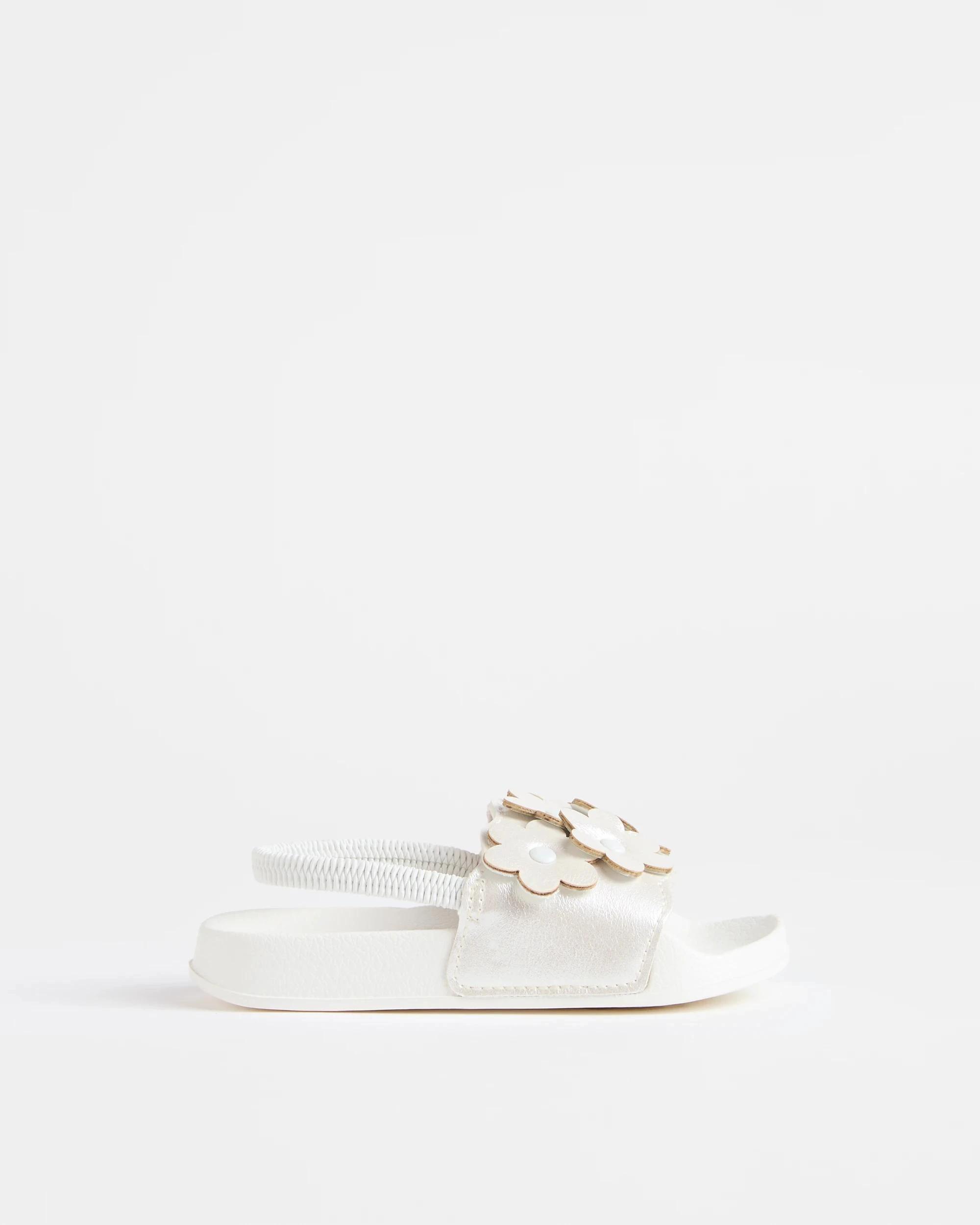 1 Target Girls Junior Glitter Flower Slide SILVER, 1 of 3