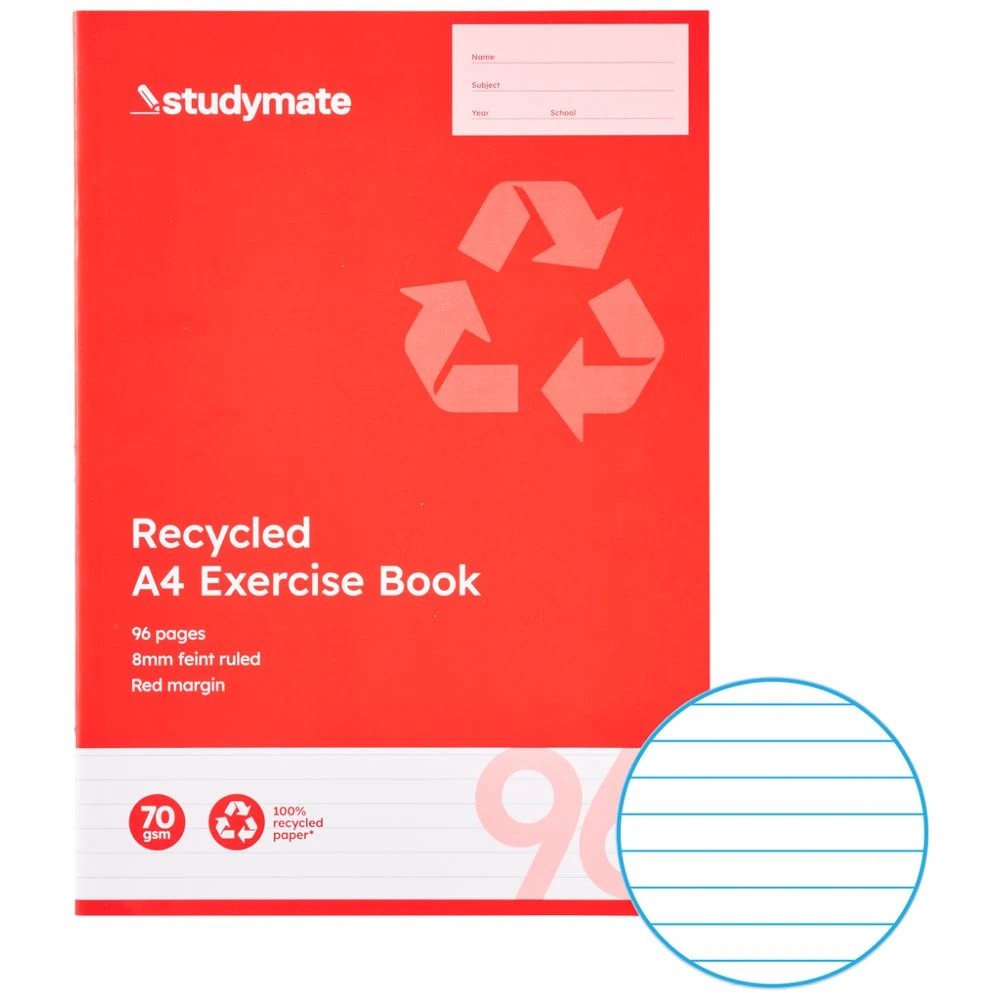 1 Studymate A4 70gsm 8mm Ruled Exercise Book 96 Page, 1 of 4