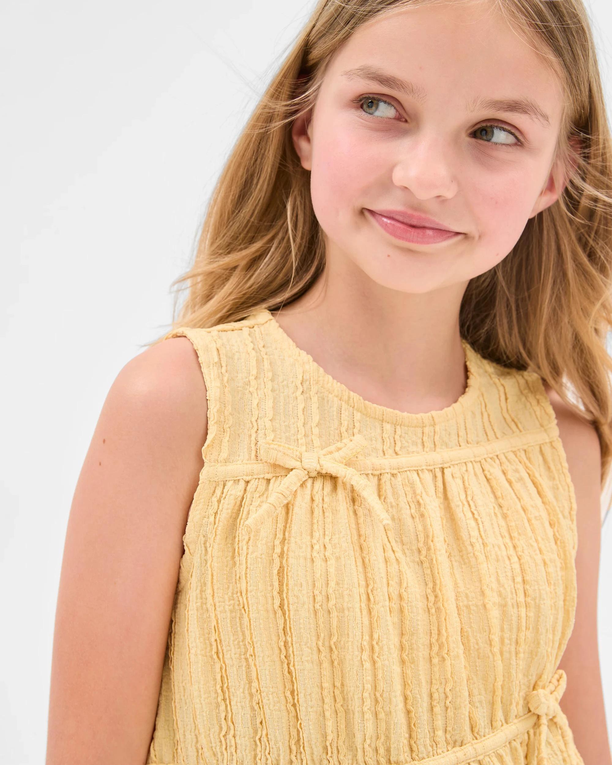 2 Target Textured Knit Bow Tank SUNLIGHT, 2 of 7