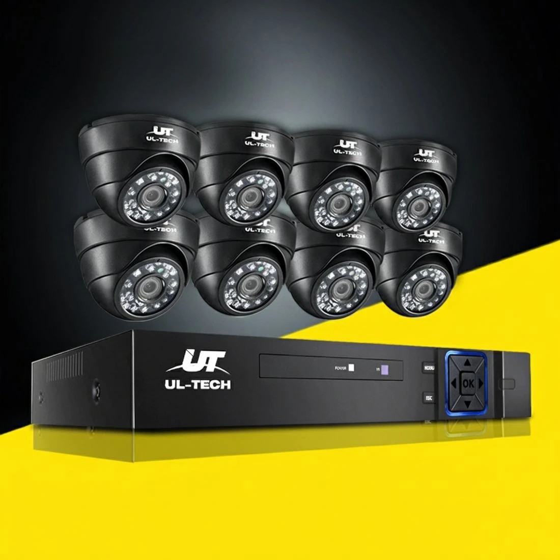2 UL-TECH 1080P Security Camera System 8CH DVR with 8 CCTV Dome Cameras - Black, 2 of 9