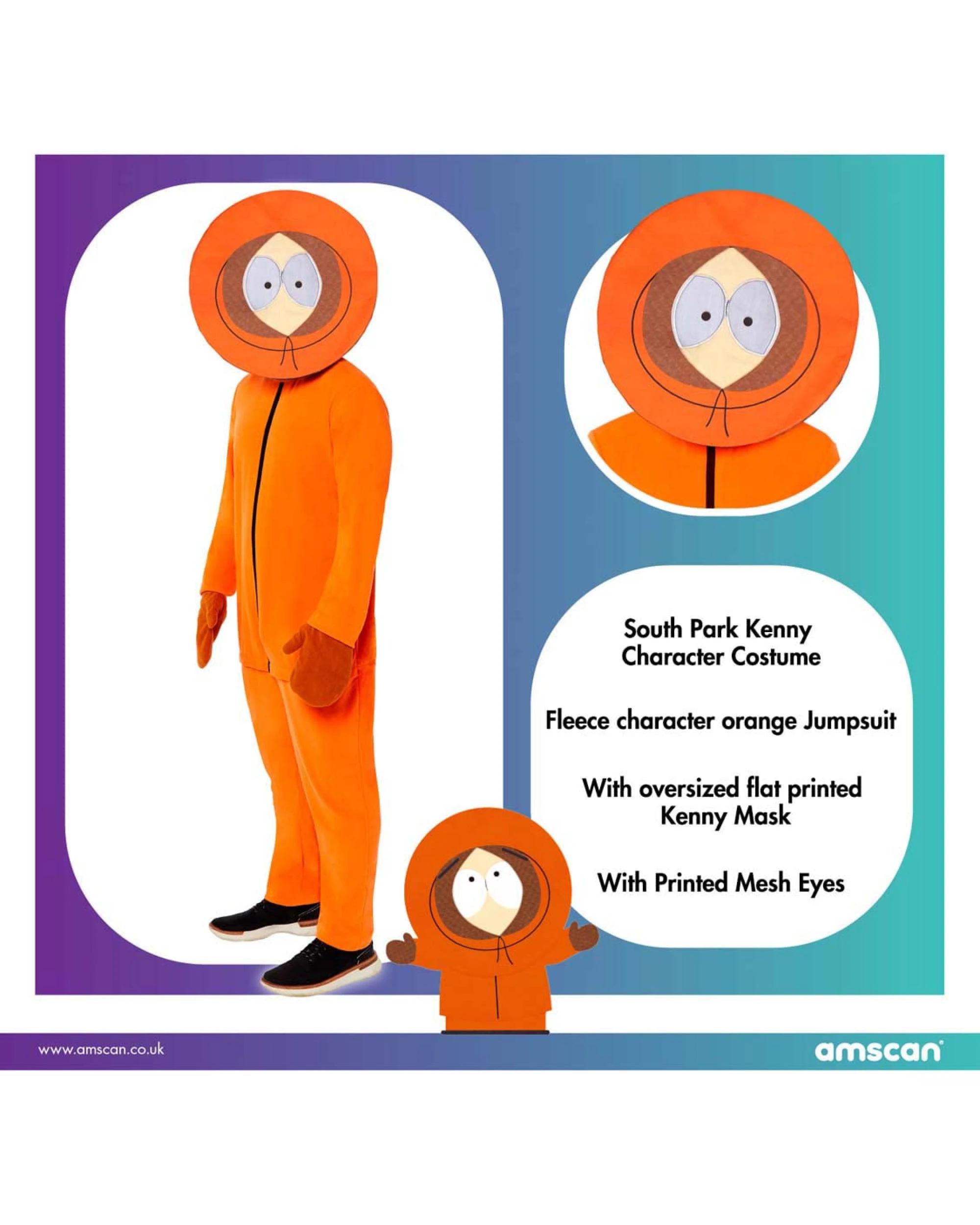 2 South Park Mens Kenny Party Costume Halloween 90s TV Officially Licensed , 2 of 6