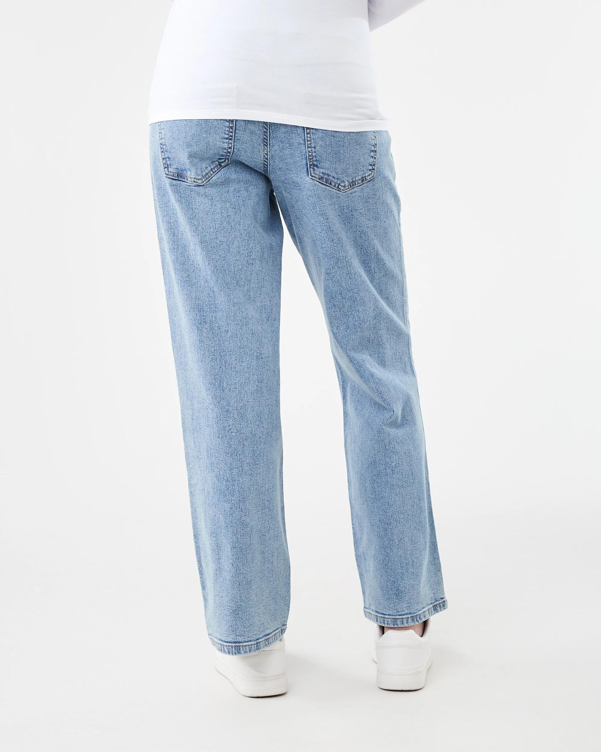 3 Maternity Wide Leg Jeans Light Wash, 3 of 5