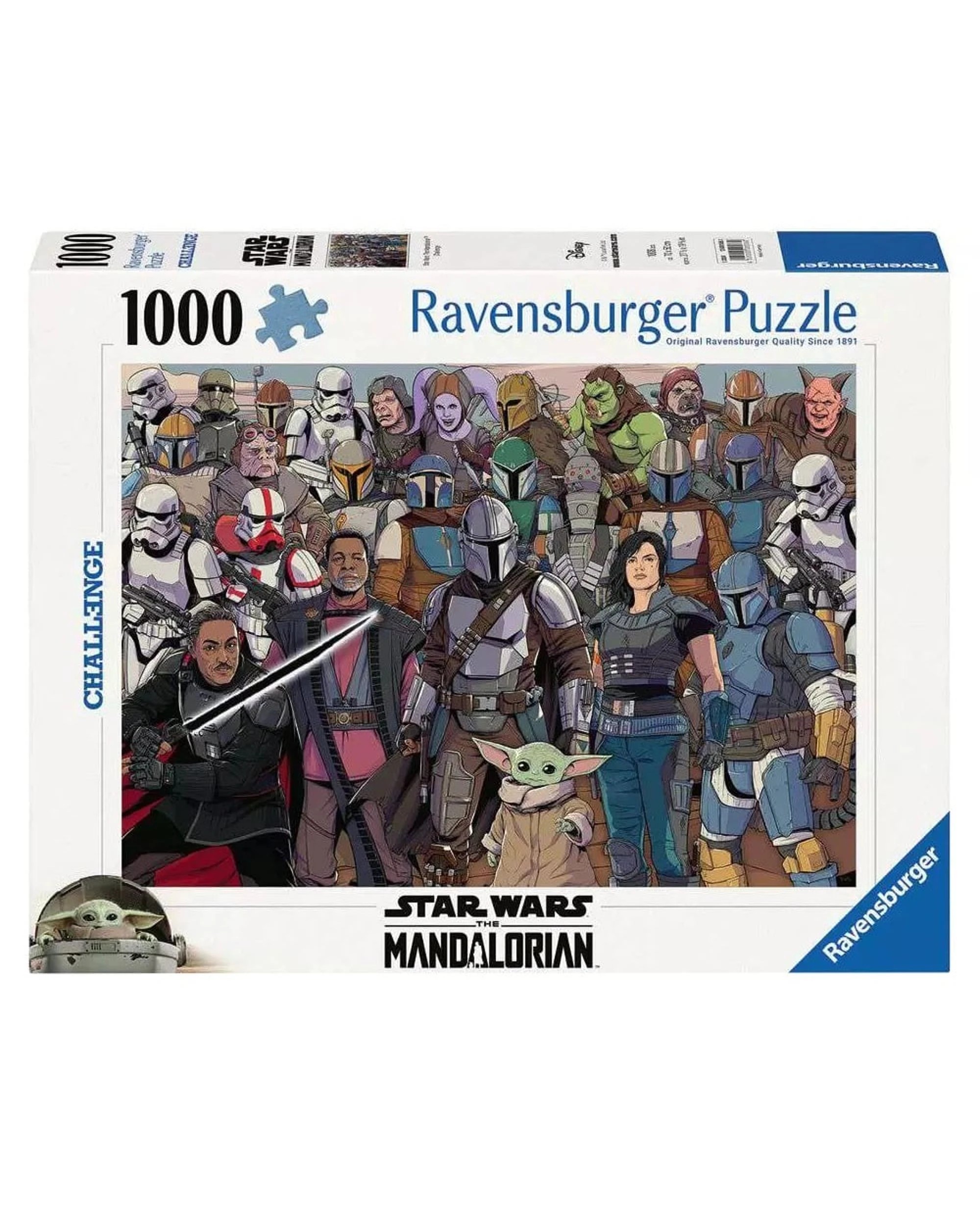 1 Ravensburger Star Wars The Mandalorian Challenge Baby Yoda 1000 Piece Jigsaw Puzzle, 1 of 1