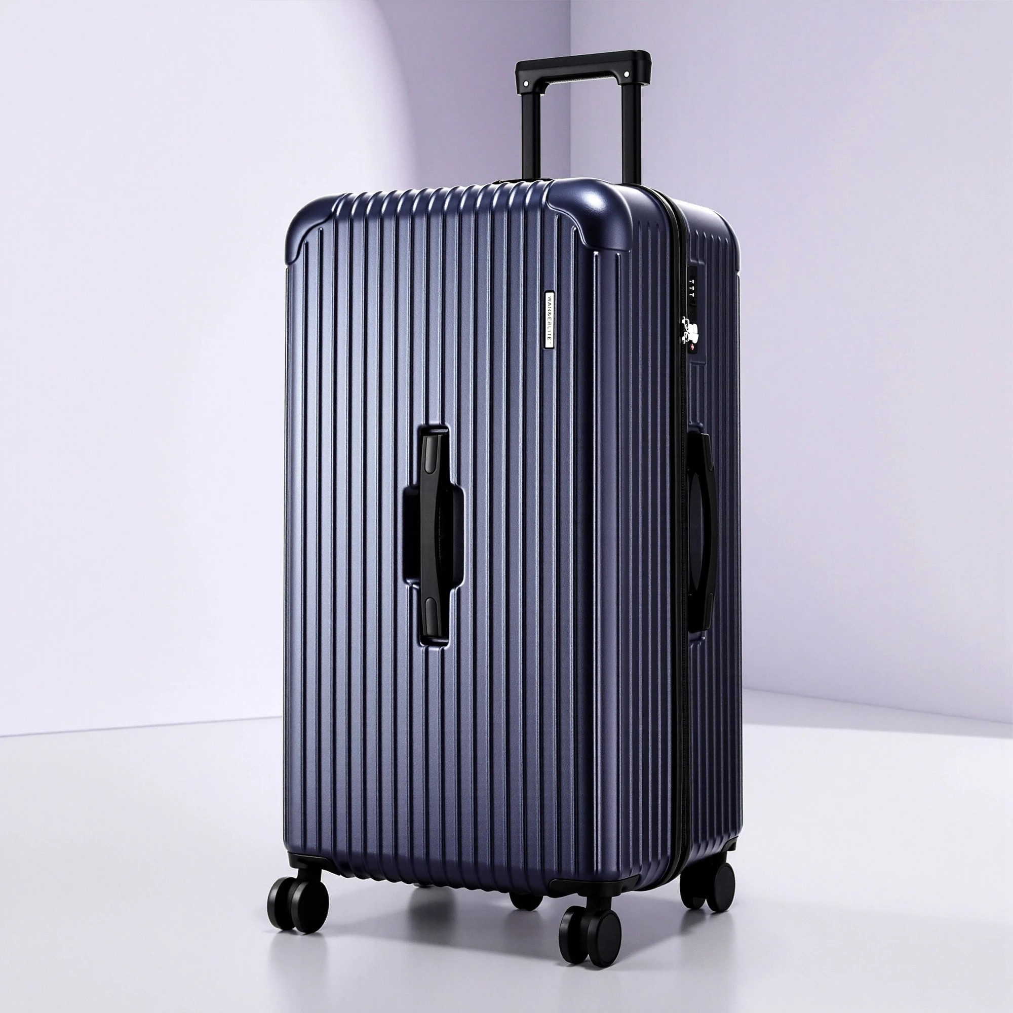 4 Wanderlite 32" Trunk Luggage Suitcase Travel TSA Type-C 5 Wheels Deep - Blue, 4 of 4