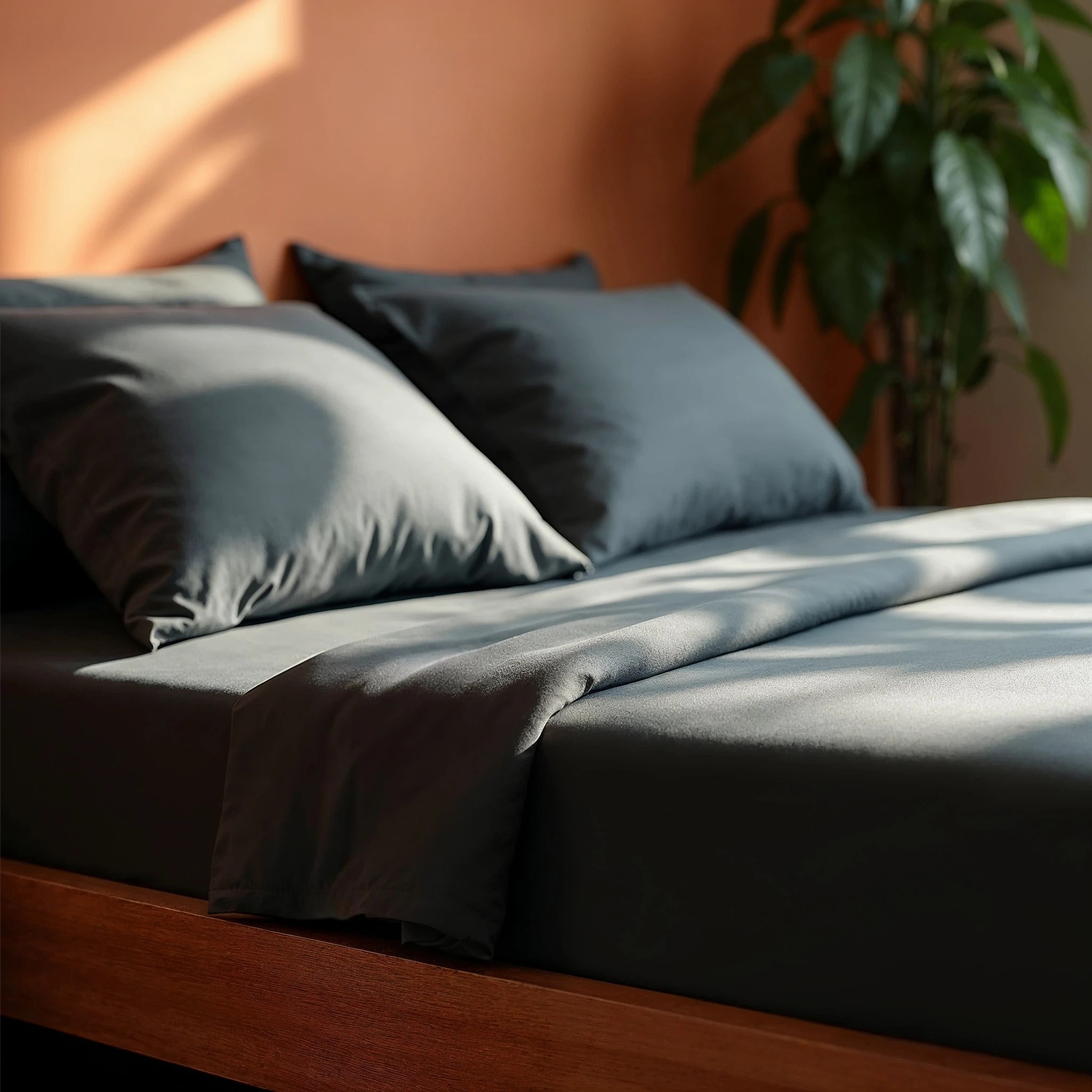 3 Royal Comfort Bamboo Blended Sheet & Pillowcases Set 1000TC Ultra Soft Bedding - King Bed - Charcoal, 3 of 4