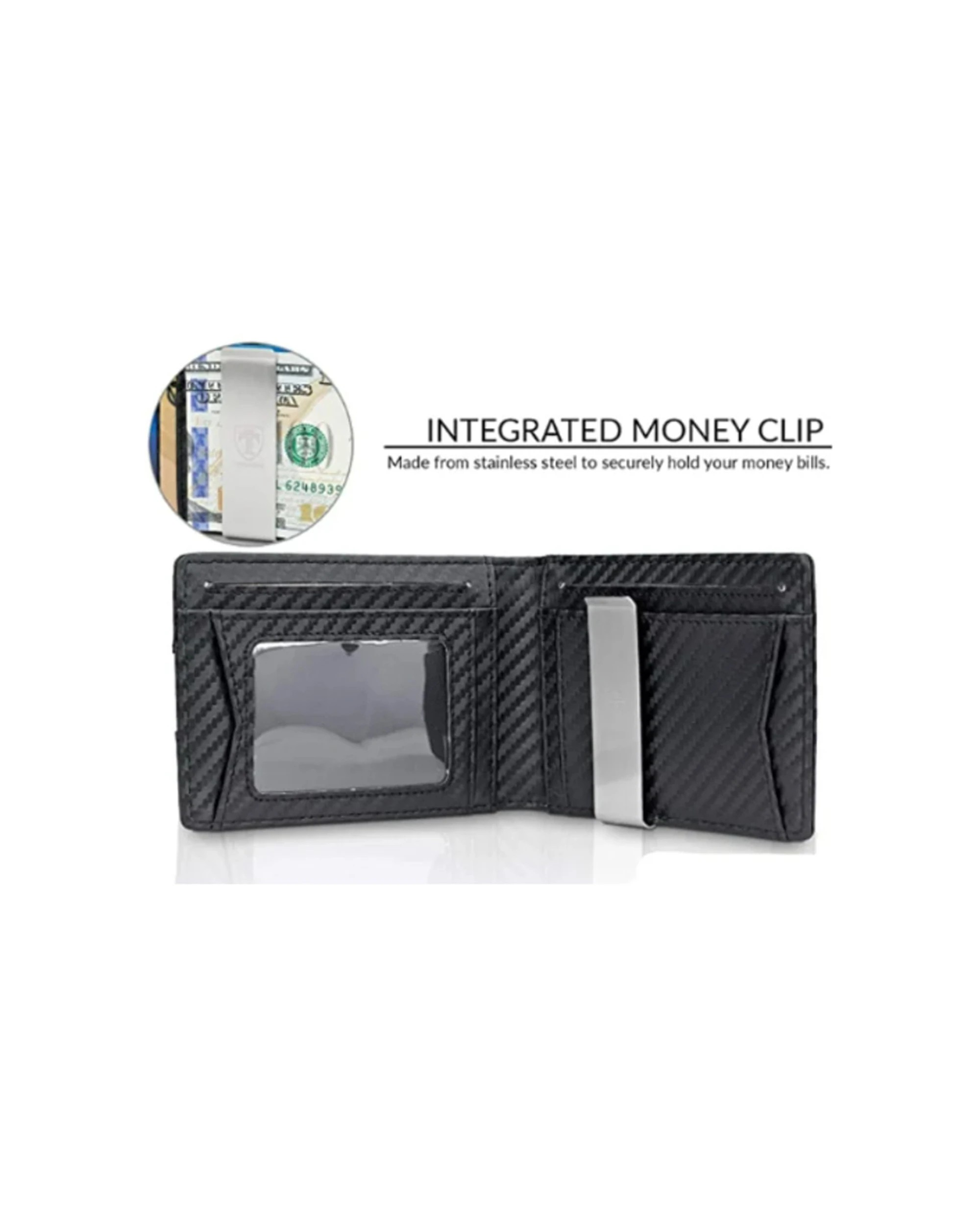 5 Mens Republic Faux Leather Wallet Money Clip - One Size - Black, 5 of 6