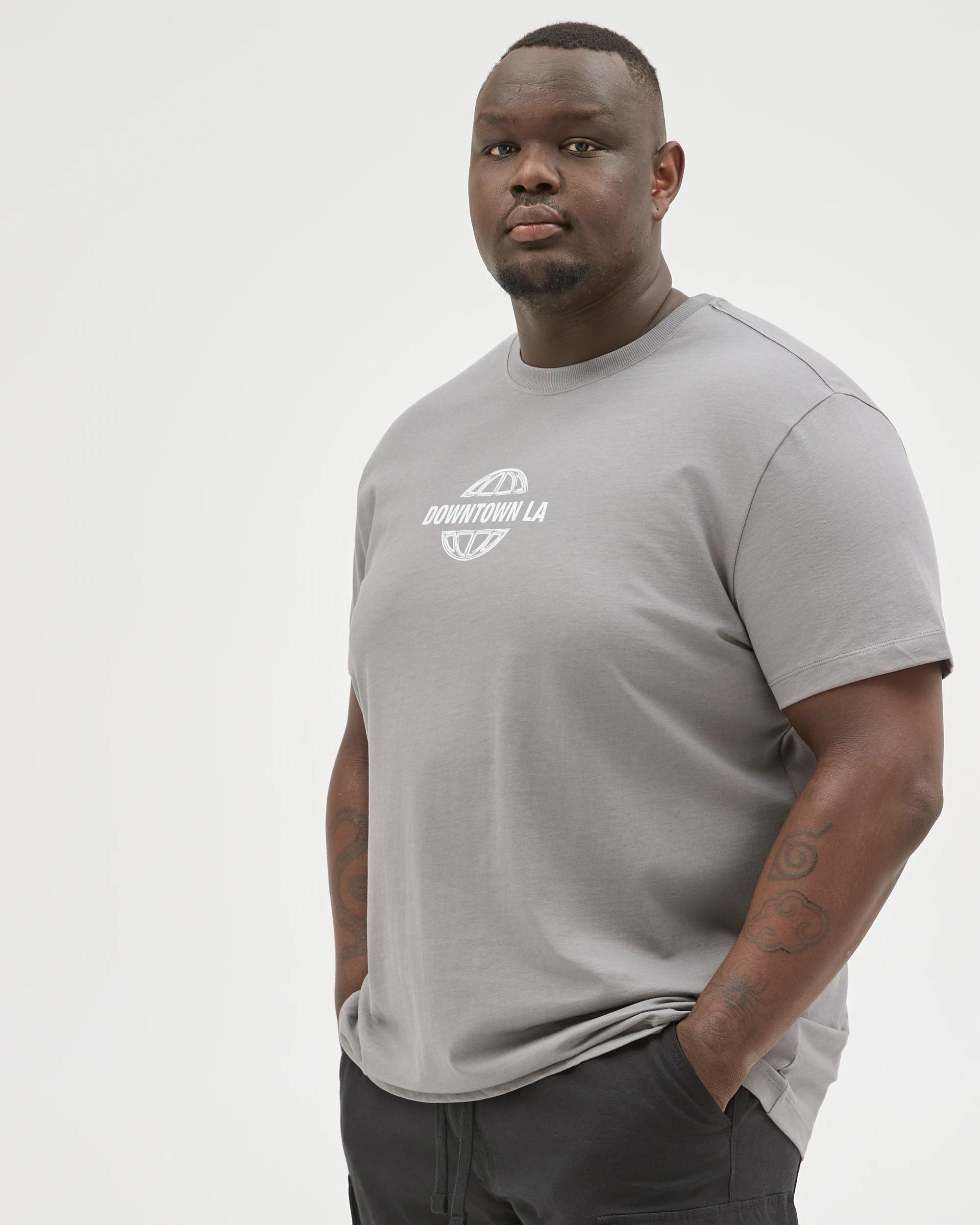 1 Target Man Plus Size Australian Cotton Heavyweight Relaxed Clear Vision T-Shirt GREY GARGOYLE, 1 of 6