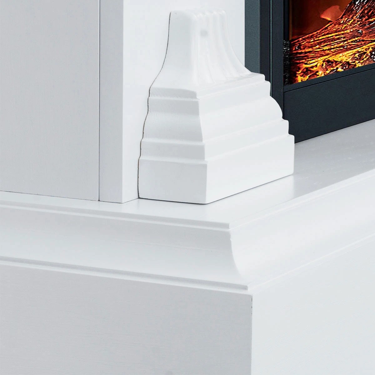 3 Moda Living Cove Electric Fireplace Heater White Mantel Suite with Orion Insert - White, 3 of 3