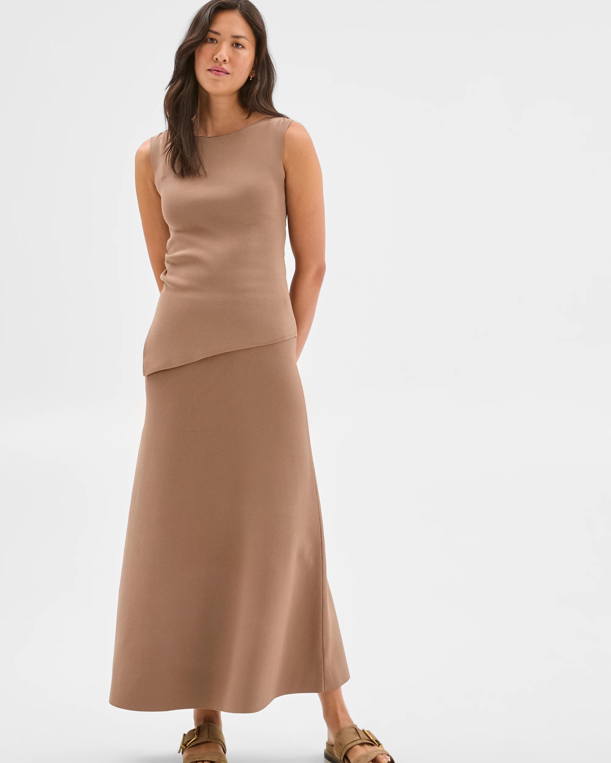 3 Crepe Knit Midi Skirt - Preview MOCHA, 3 of 6