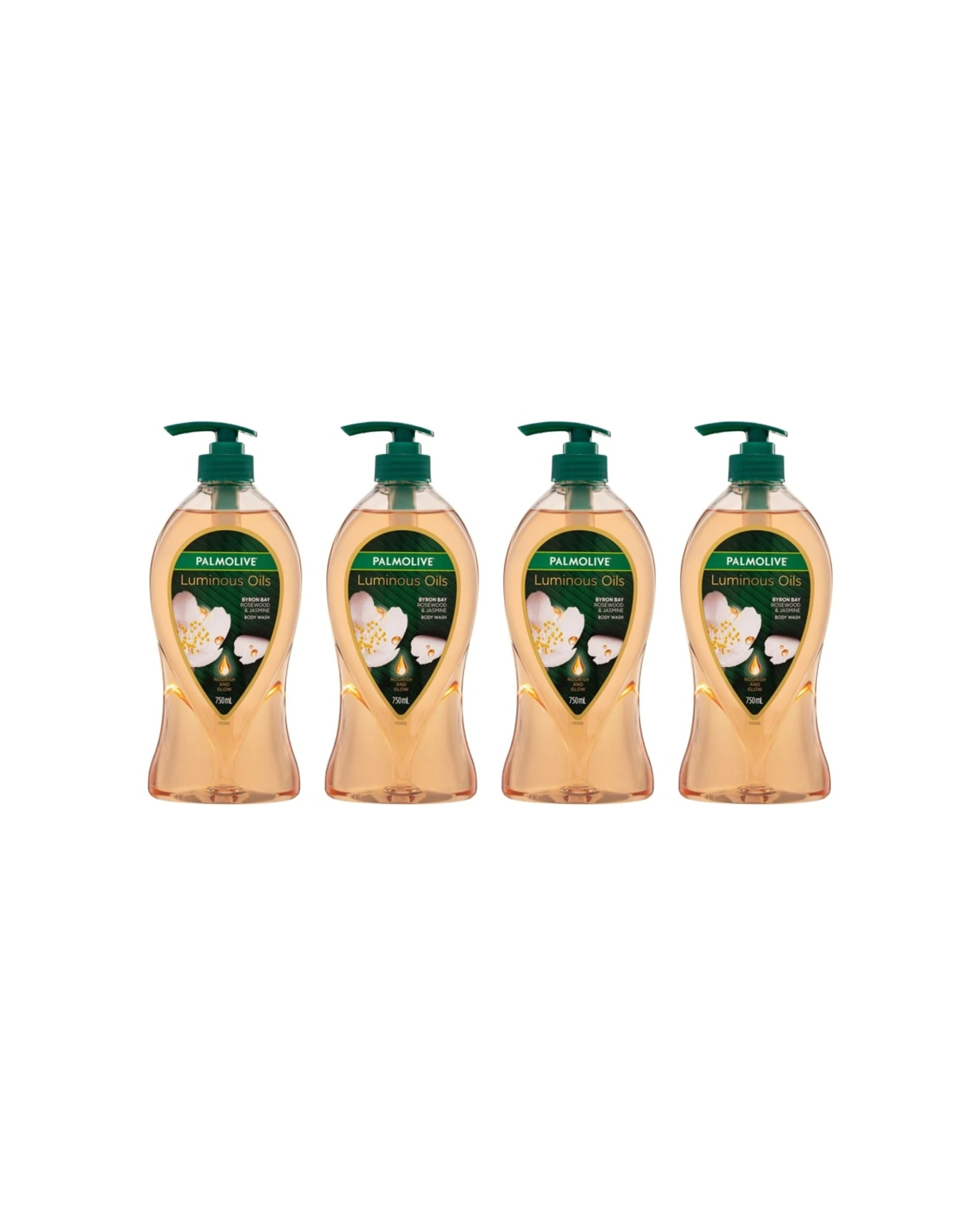 1 Palmolive 4PK Body Wash Luminous Oils Byron Bay Rosewood Jasmine 750mL - Multi, 1 of 2